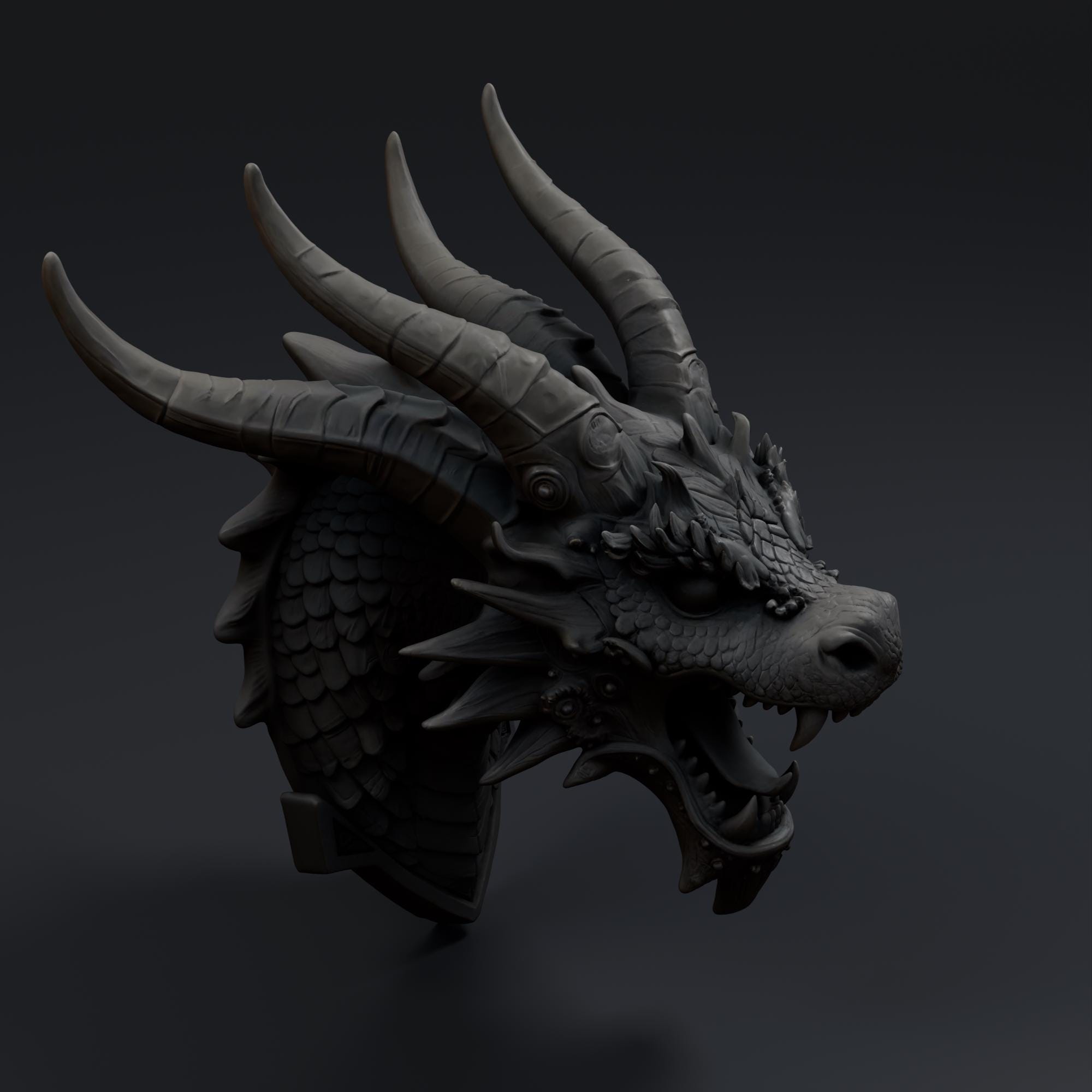 Dragon Head STL File - Fantasy Tabletop Miniature 28mm Wargaming 3D Print