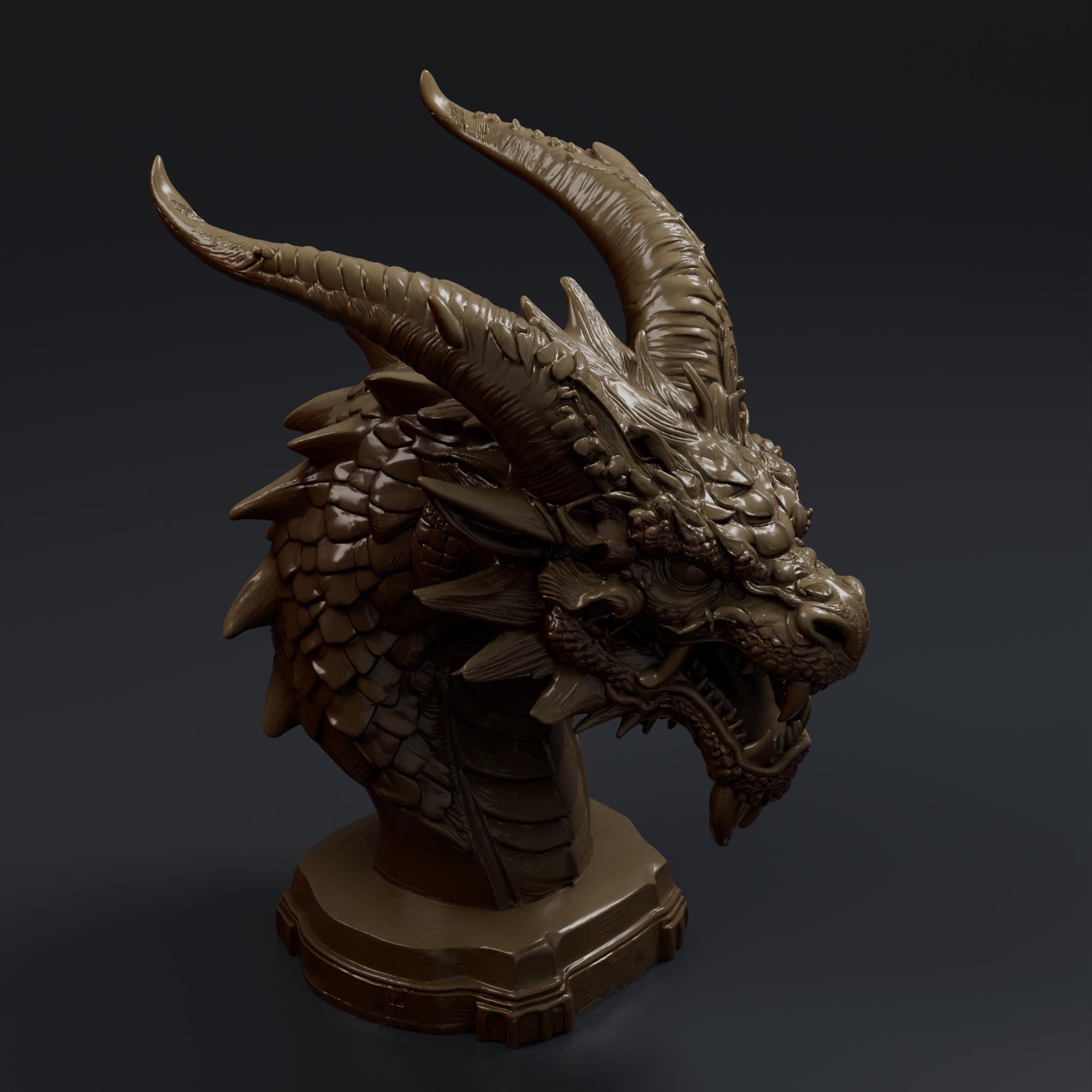 Fantasy Dragon Head STL File - Fantasy Tabletop Miniature 28mm Wargaming 3D Print