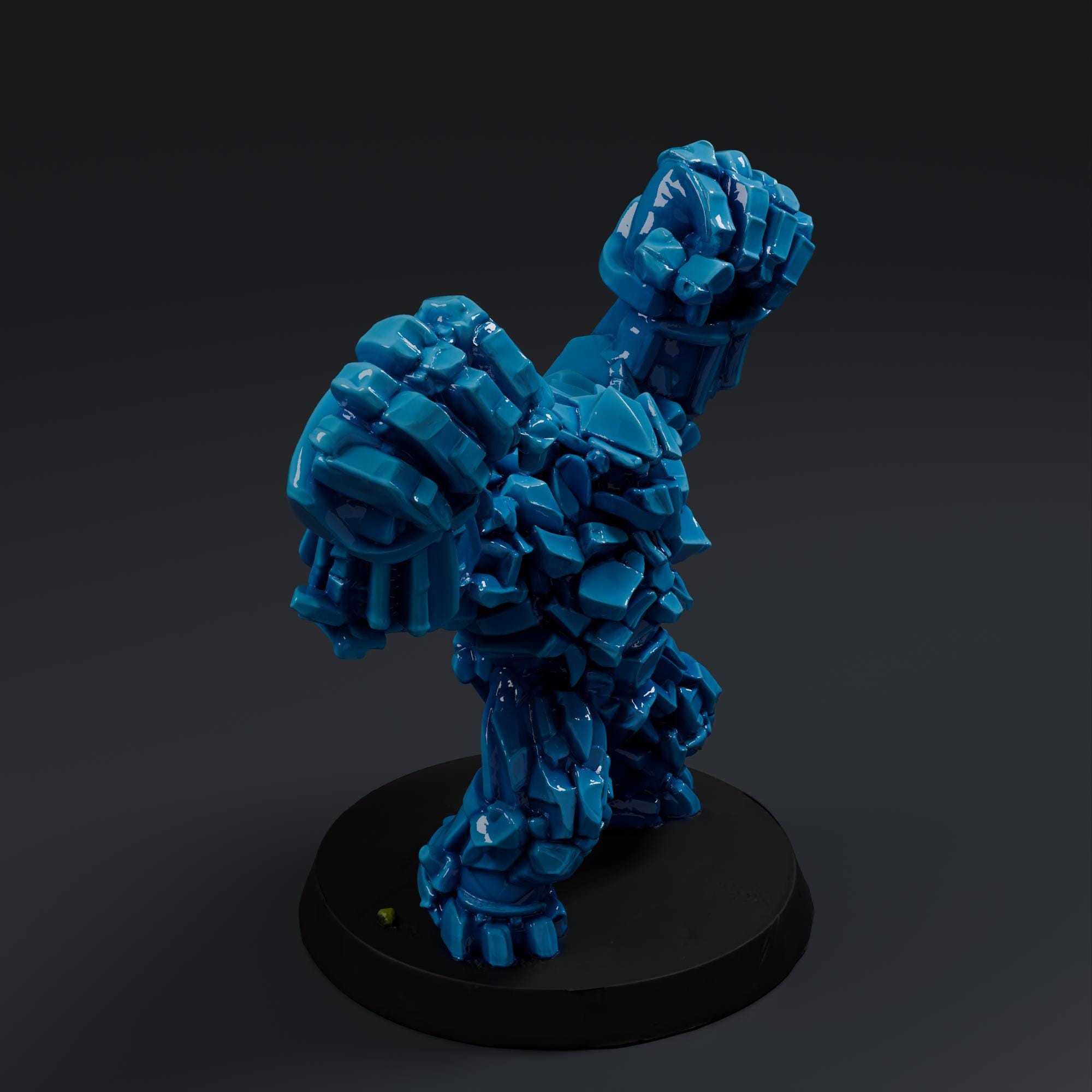 Frozen Rock Golem STL File - Fantasy Tabletop Miniature 28mm Wargaming 3D Print