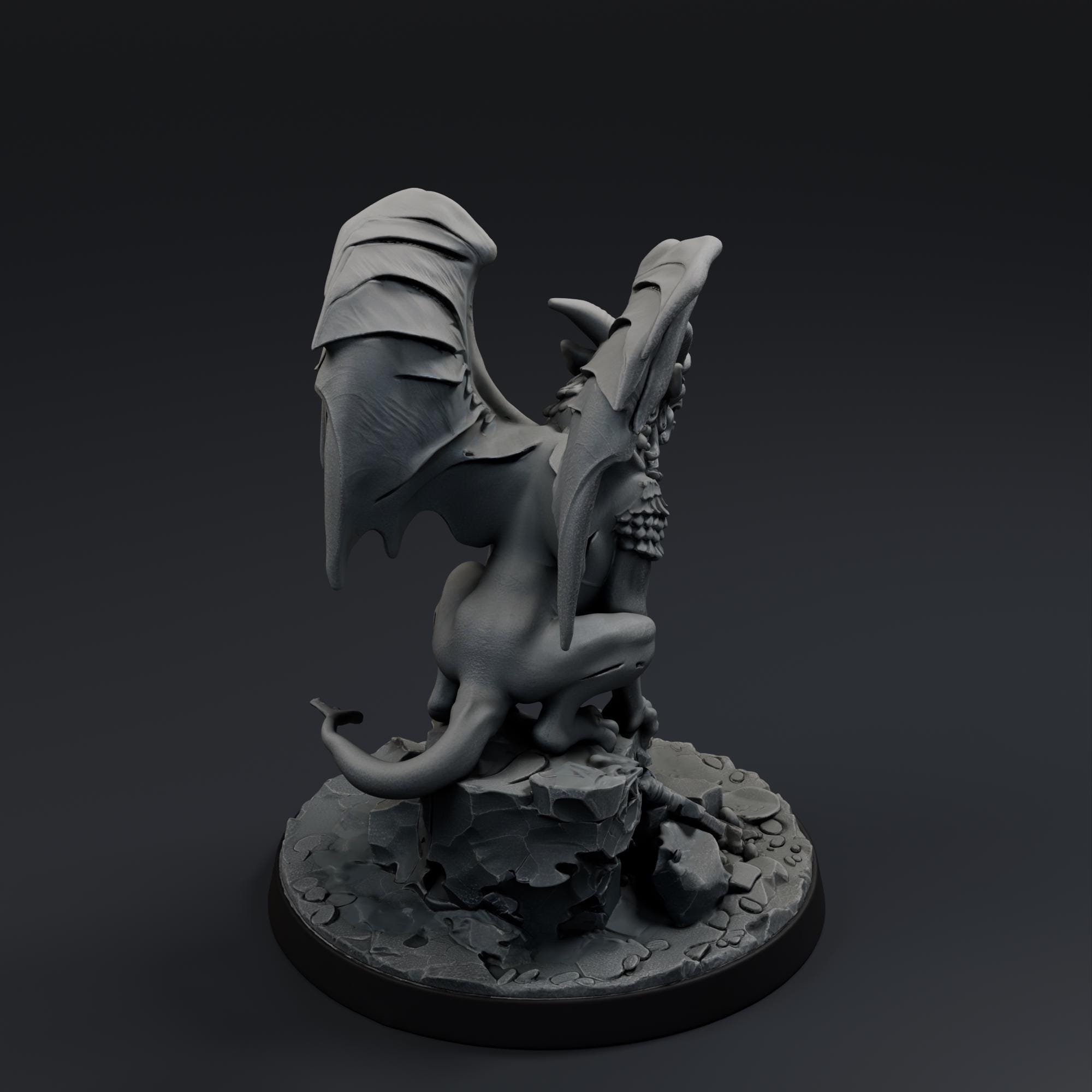 Stone Gargoyle STL File - Fantasy Tabletop Miniature 28mm Wargaming 3D Print