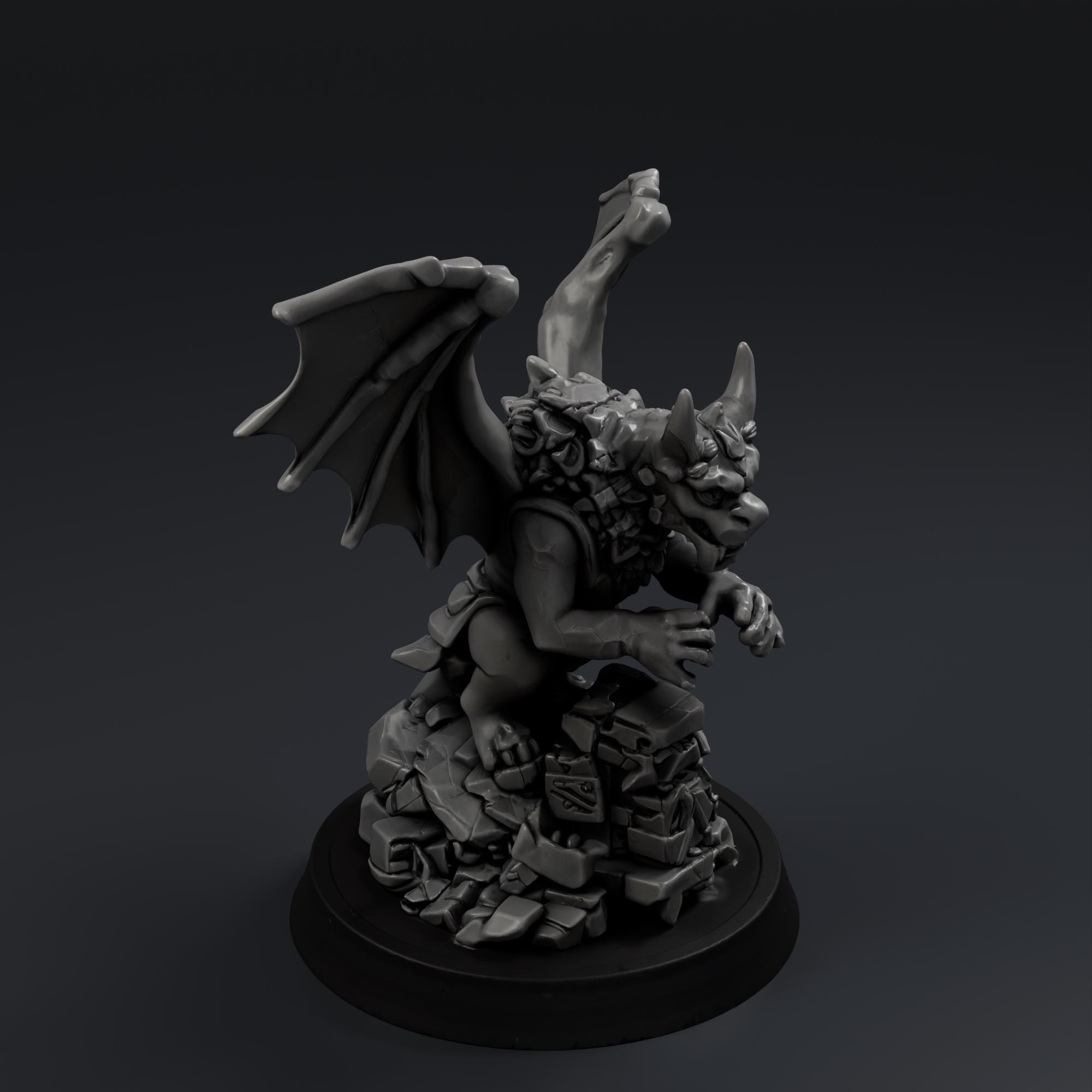 Stone Gargoyle 3 STL File - Fantasy Tabletop Miniature 28mm Wargaming 3D Print