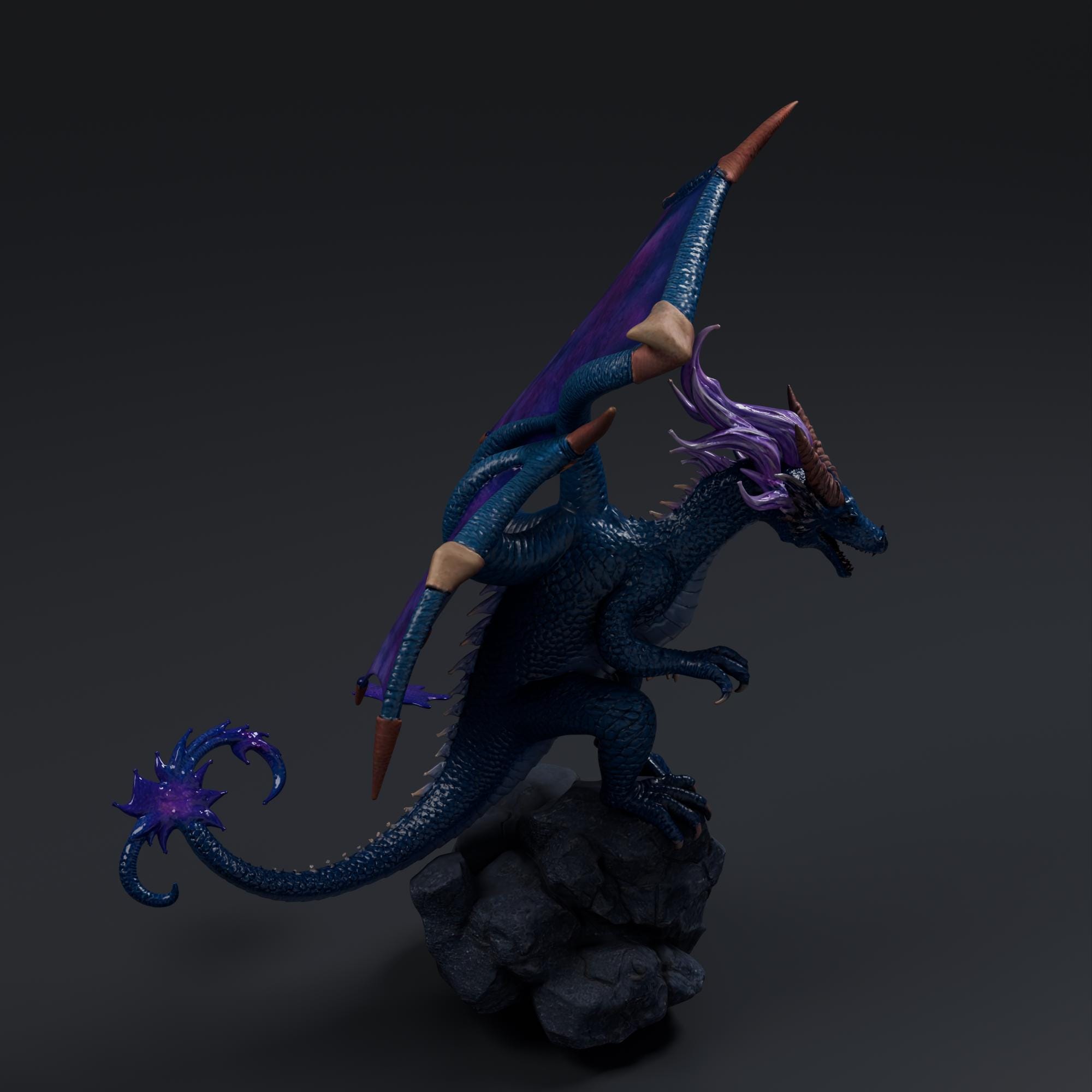 Cosmic Dragon STL File - Fantasy Tabletop Miniature 28mm Wargaming 3D Print