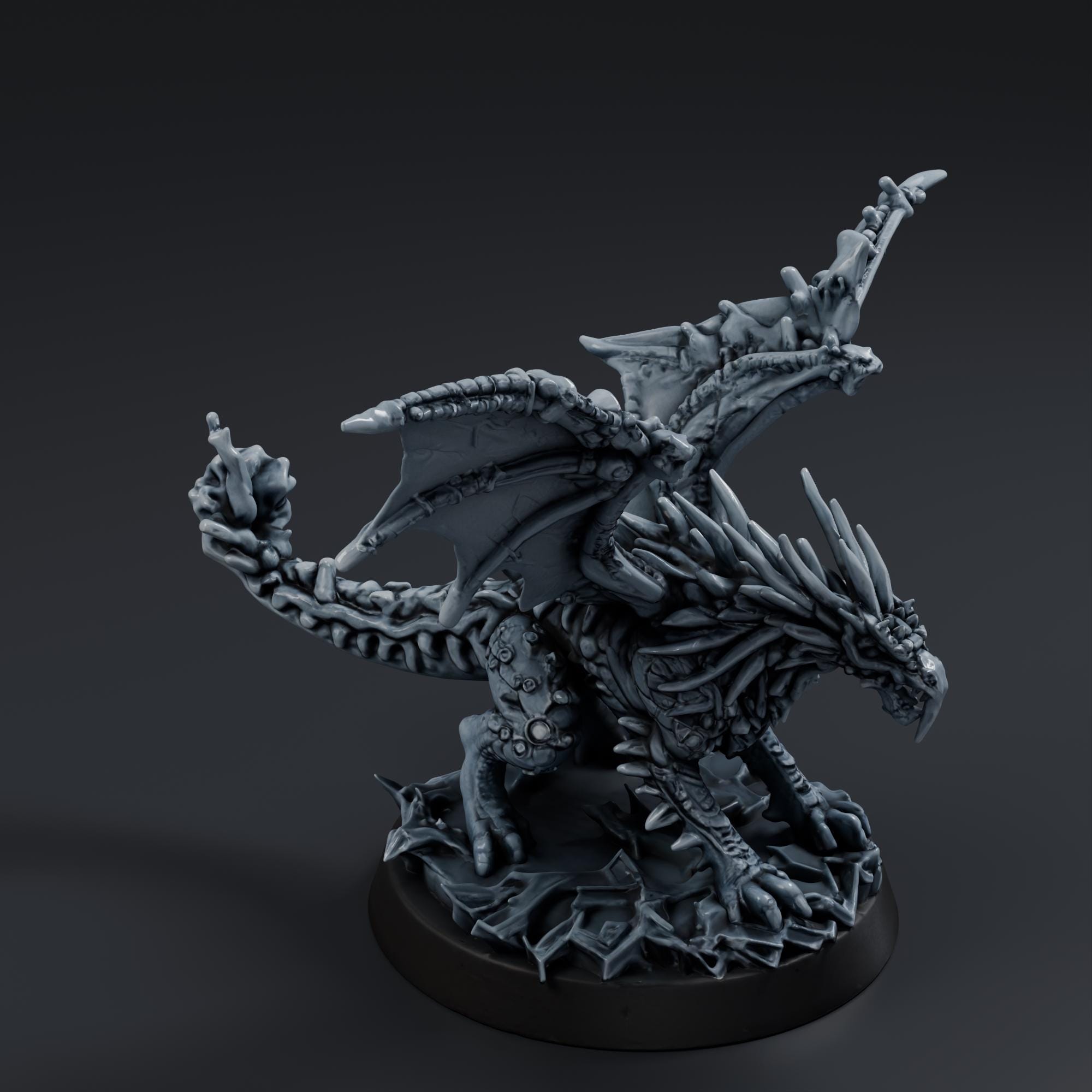 Frost Dragon 3 STL File - Fantasy Tabletop Miniature 28mm Wargaming 3D Print