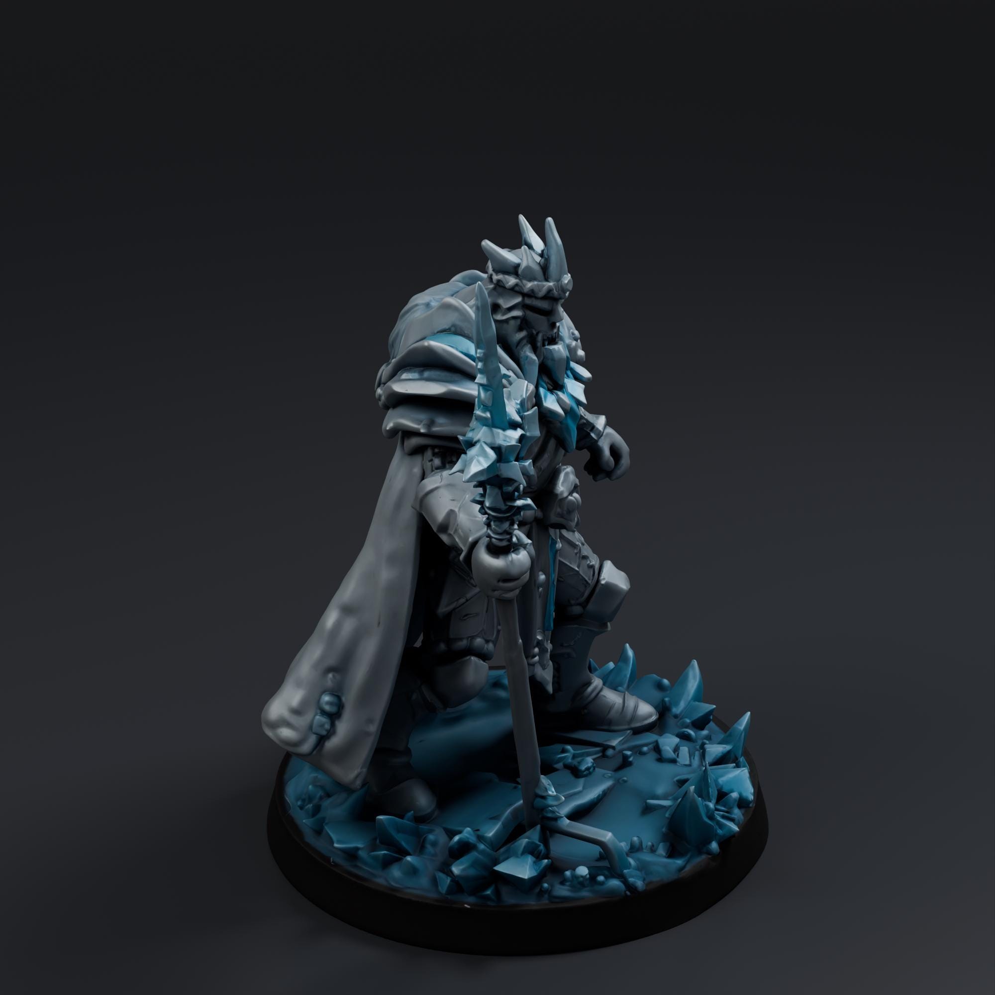 Frost King 1 STL File - Fantasy Tabletop Miniature 28mm Wargaming 3D Print