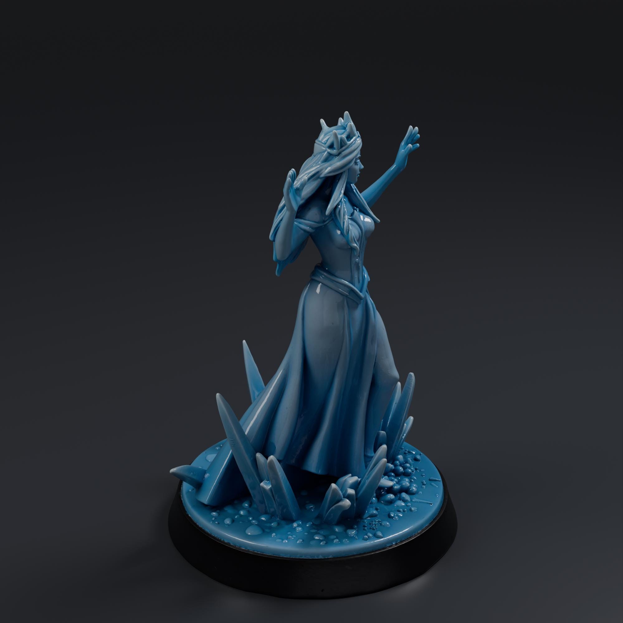 Ice Sorceress 2 STL File - Fantasy Tabletop Miniature 28mm Wargaming 3D Print