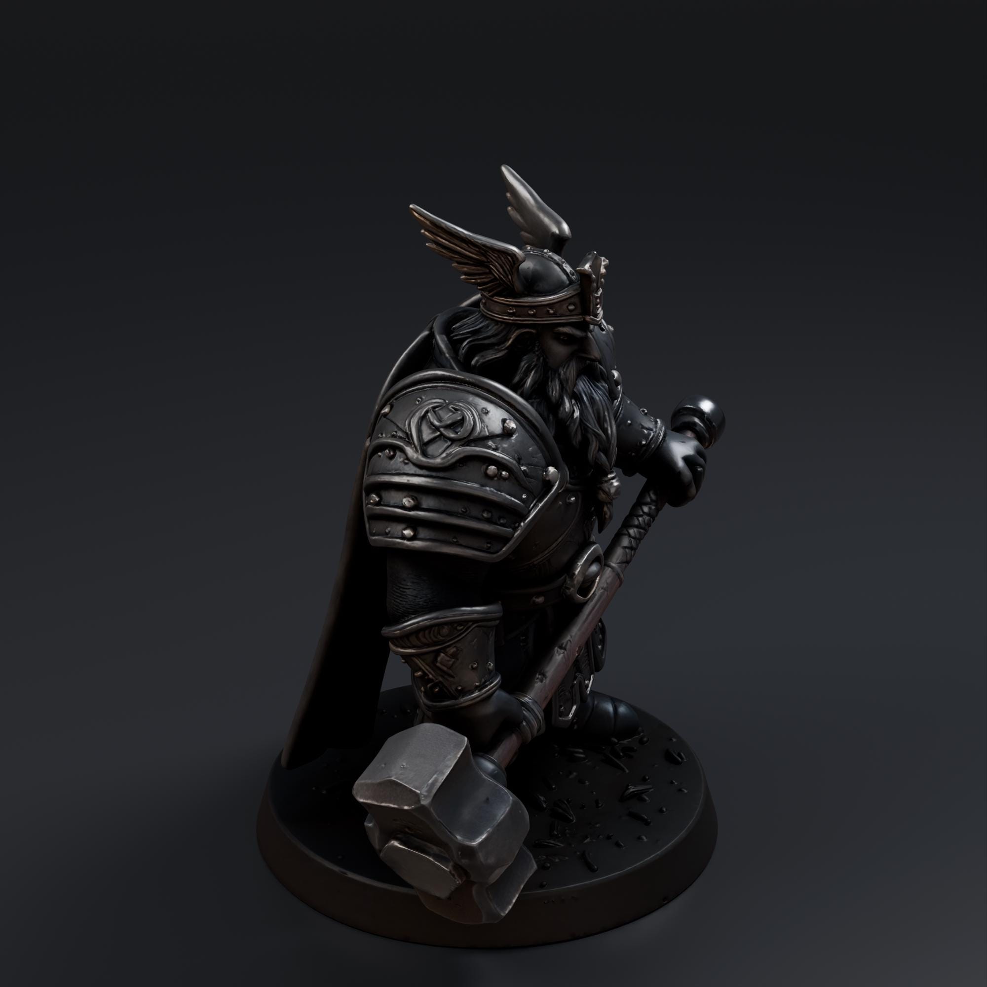Fantasy Dwarf 2 STL File - Fantasy Tabletop Miniature 28mm Wargaming 3D Print