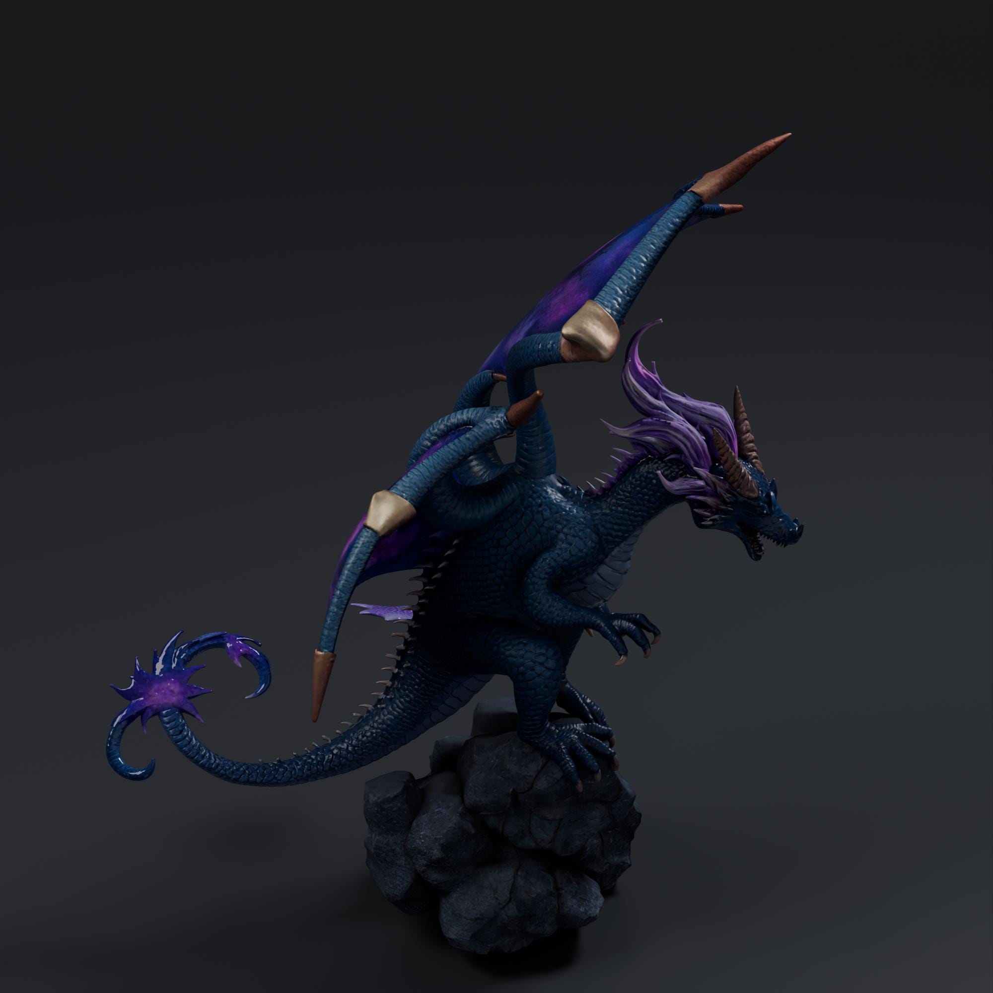 Cosmic Dragon 3 STL File - Fantasy Tabletop Miniature 28mm Wargaming 3D Print