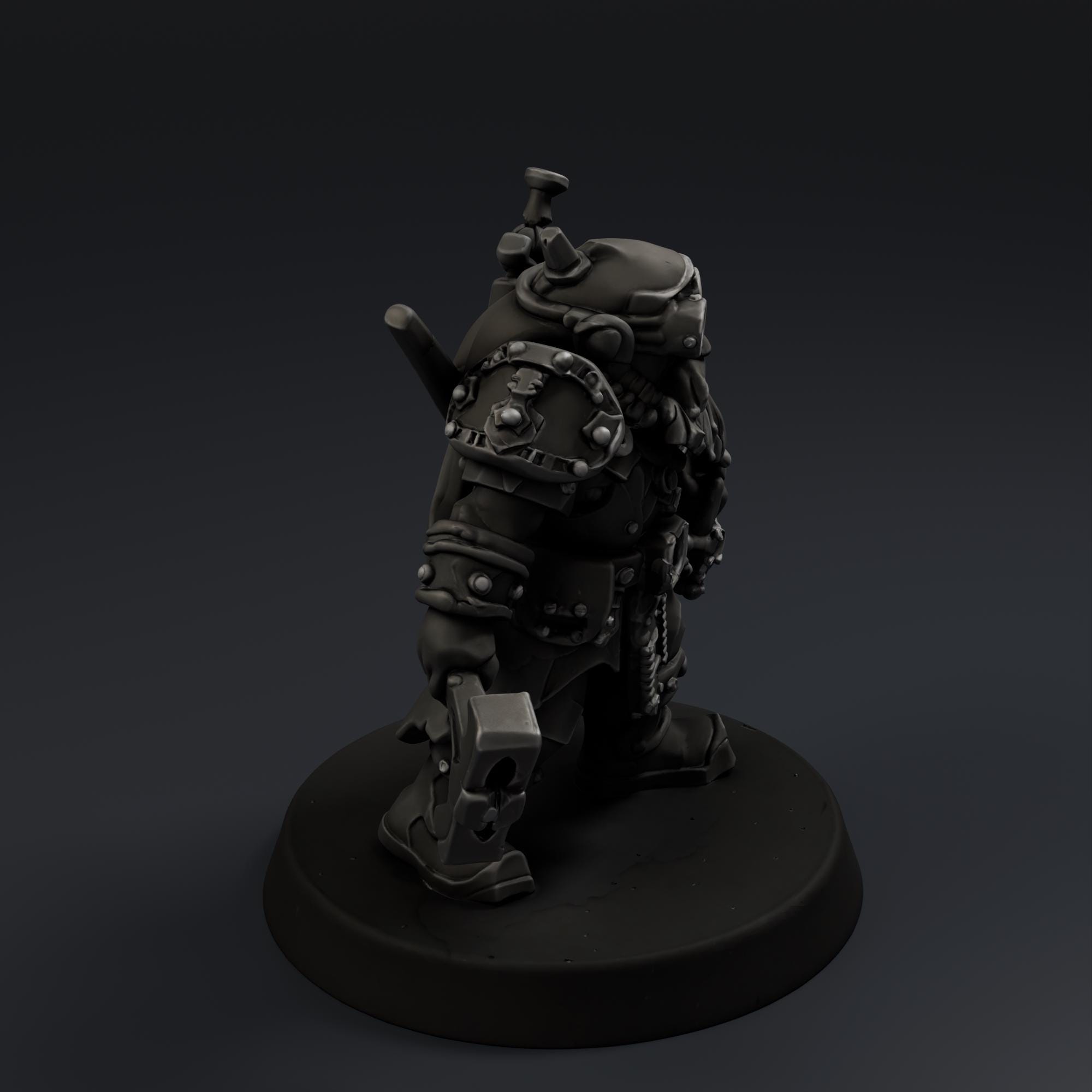 Steampunk Dwarf STL File - Fantasy Tabletop Miniature 28mm Wargaming 3D Print