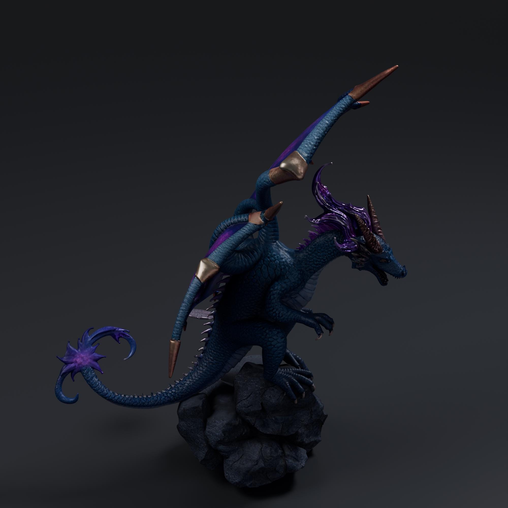 Cosmic Dragon 4 STL File - Fantasy Tabletop Miniature 28mm Wargaming 3D Print