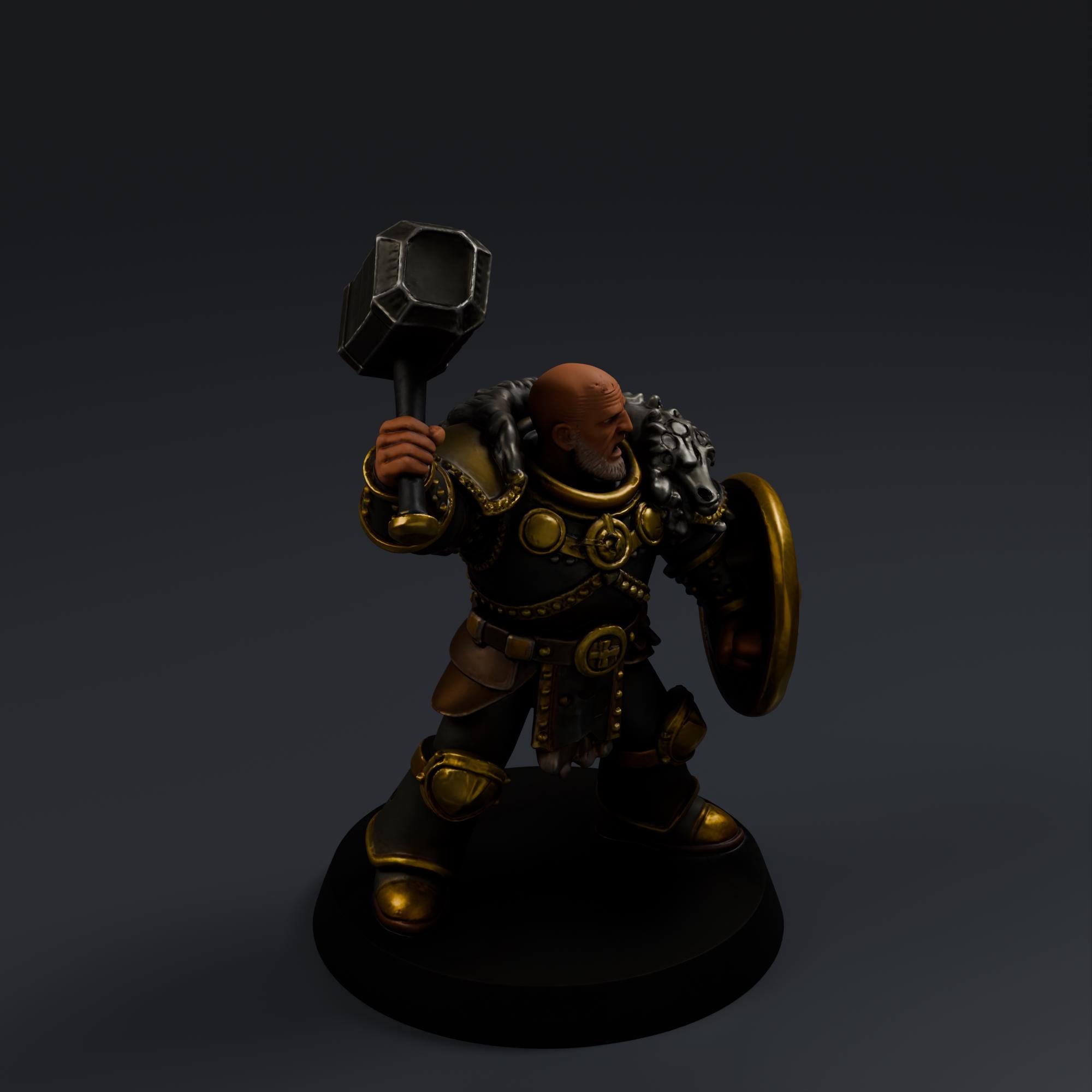 Demon Warrior STL File - Fantasy Tabletop Miniature 28mm Wargaming 3D Print