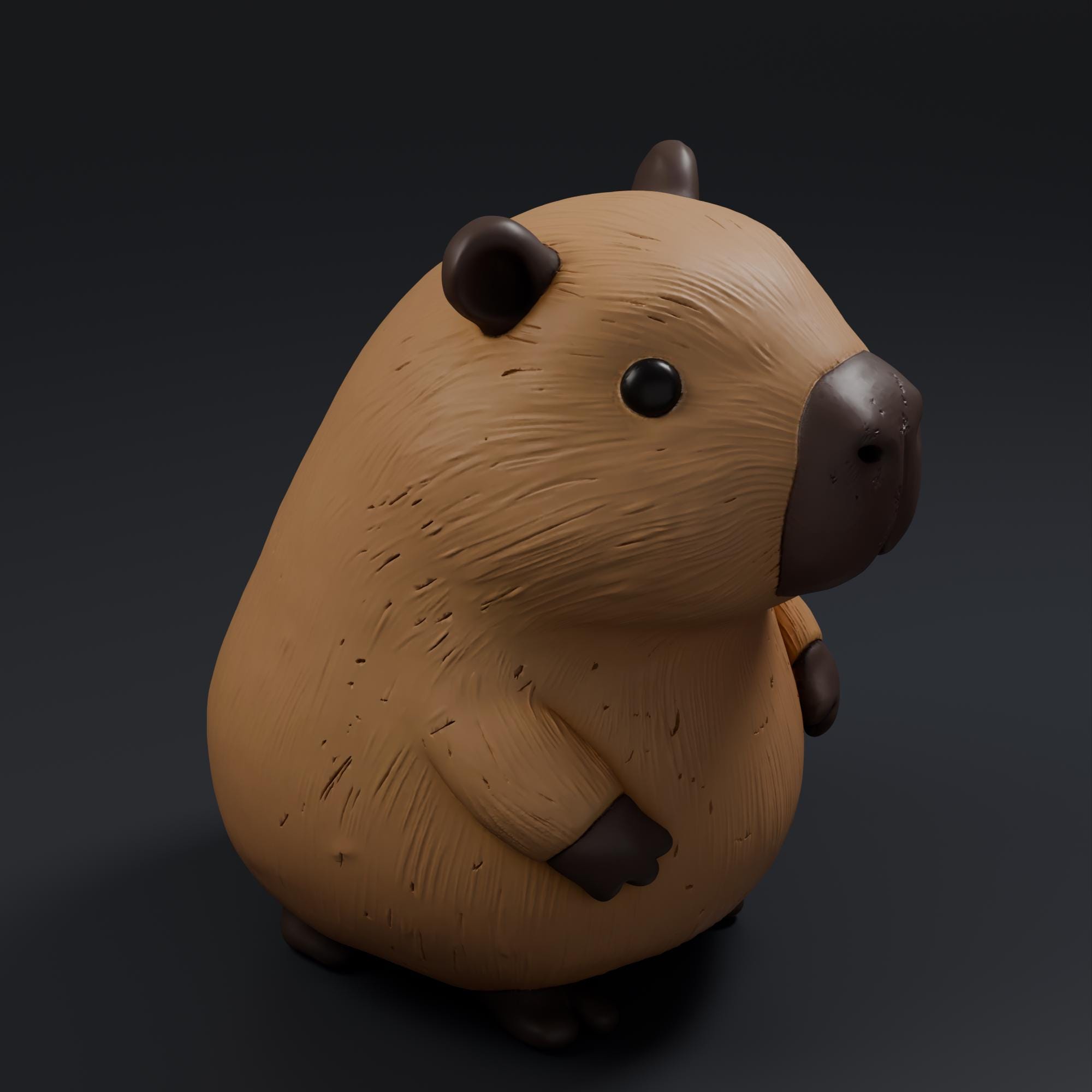 Capybara 1 STL File - Cute 3D Printed Animal Figurine Kawaii Desk Decor