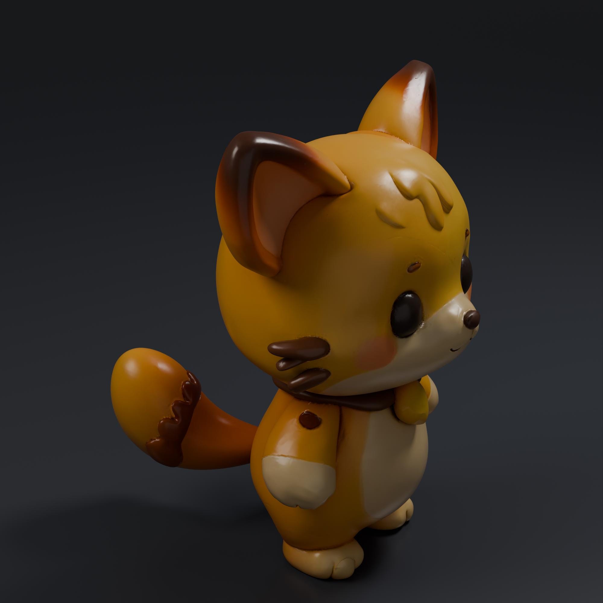 Cute Fox STL File - Fantasy Tabletop Miniature 28mm Wargaming 3D Print