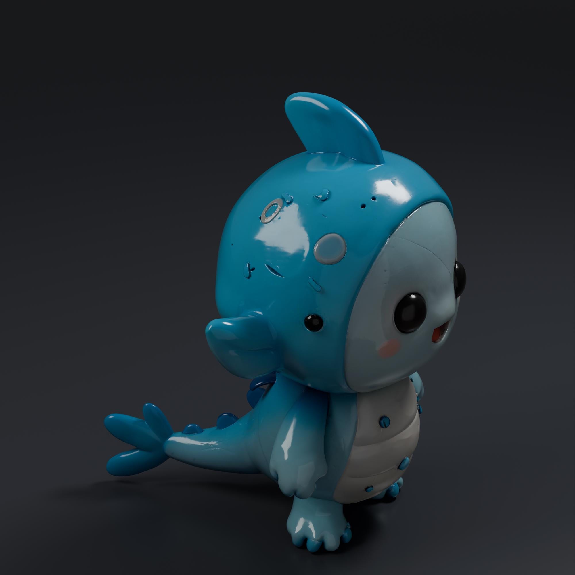 Cute Sea Creature 3 STL File - Fantasy Tabletop Miniature 28mm Wargaming 3D Print