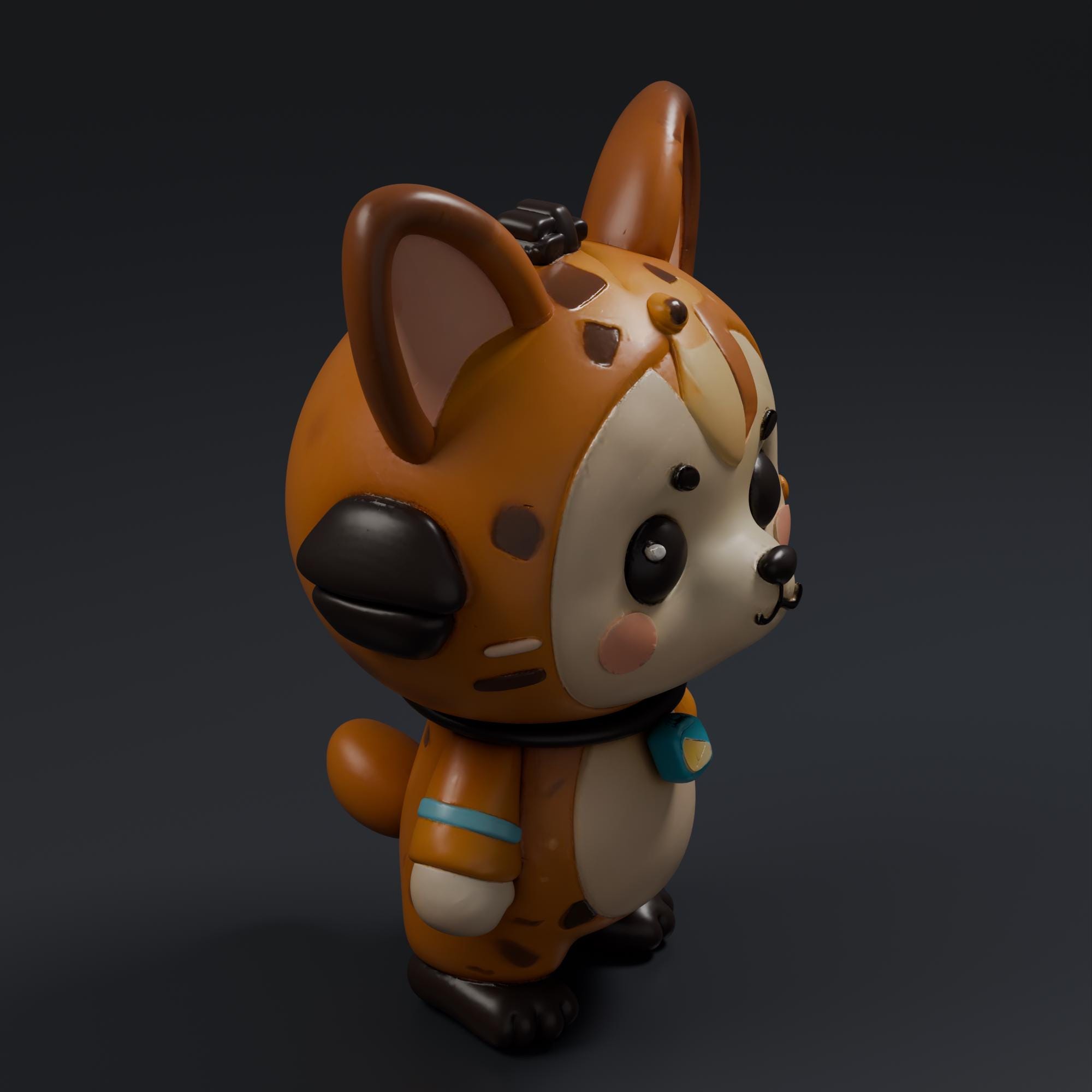 Cute Tiger Chibi STL File - Fantasy Tabletop Miniature 28mm Wargaming 3D Print