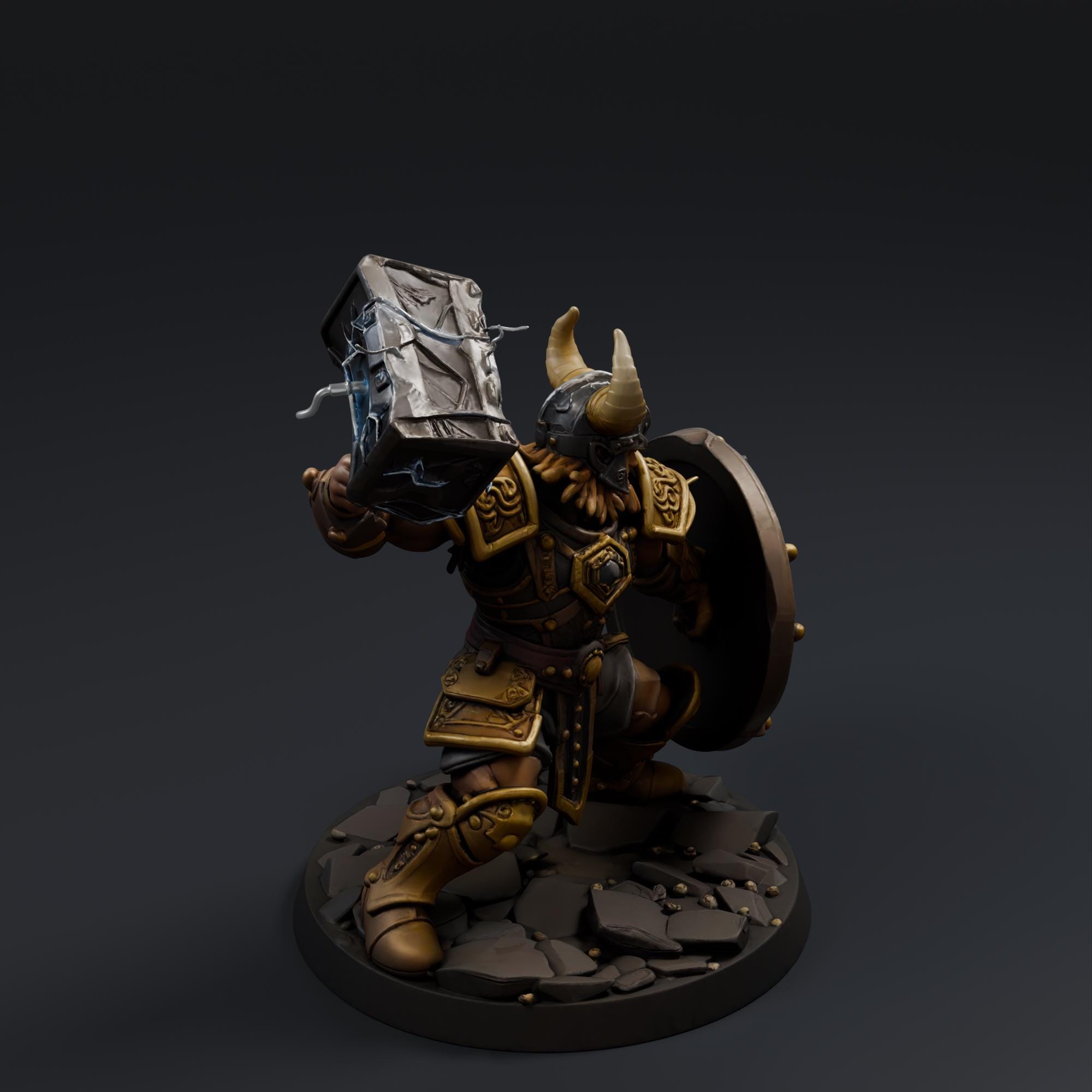Fantasy Warrior 2 STL File - Fantasy Tabletop Miniature 28mm Wargaming 3D Print