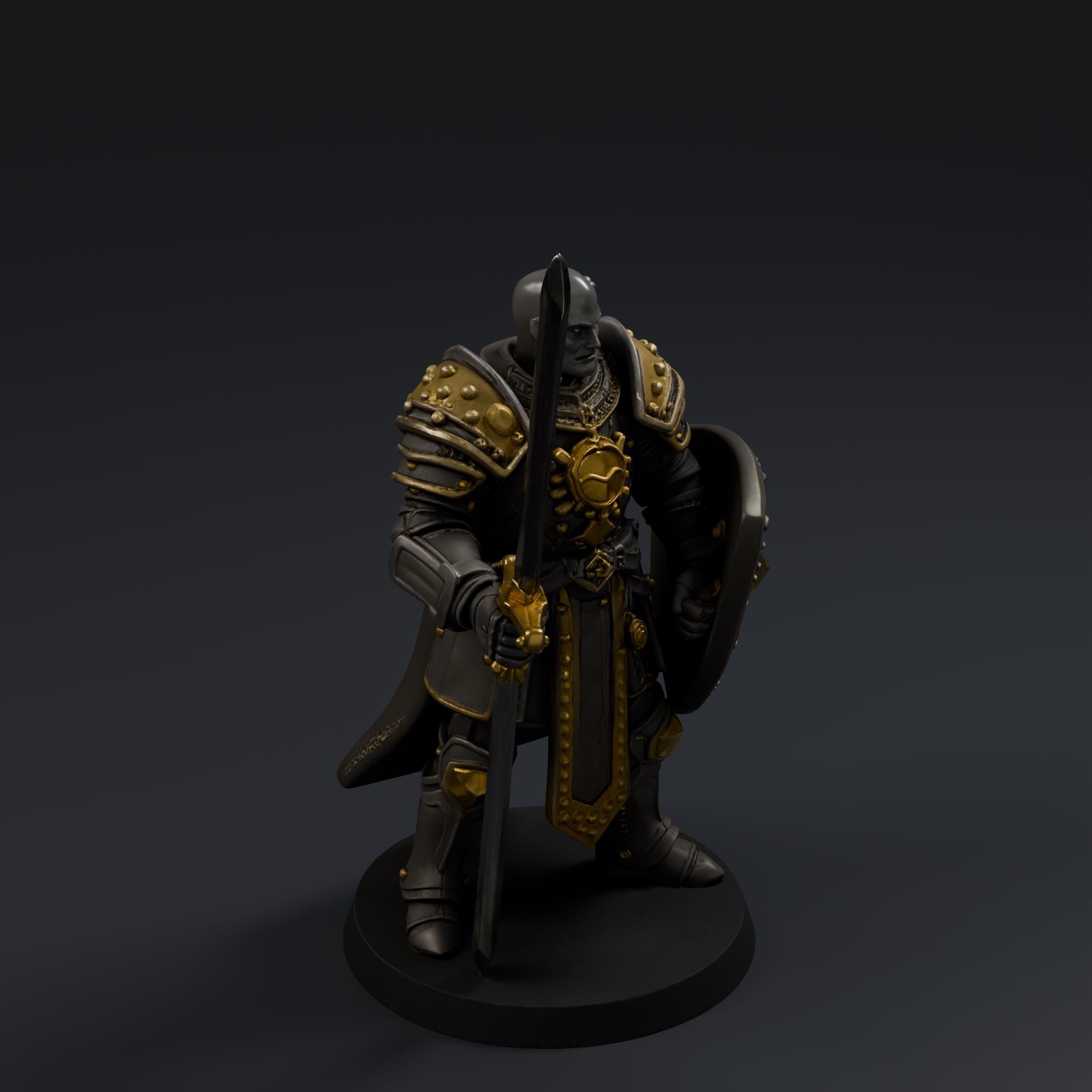 Knight STL File - Fantasy Tabletop Miniature 28mm Wargaming 3D Print