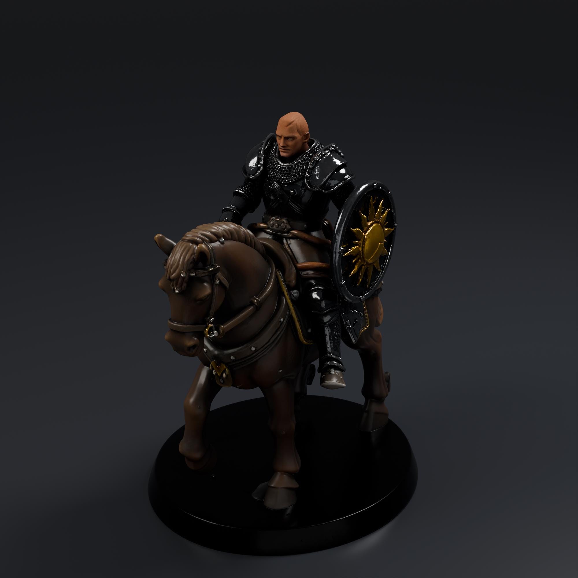 Medieval Knight Mini STL File - Fantasy Tabletop Miniature 28mm Wargaming 3D Print