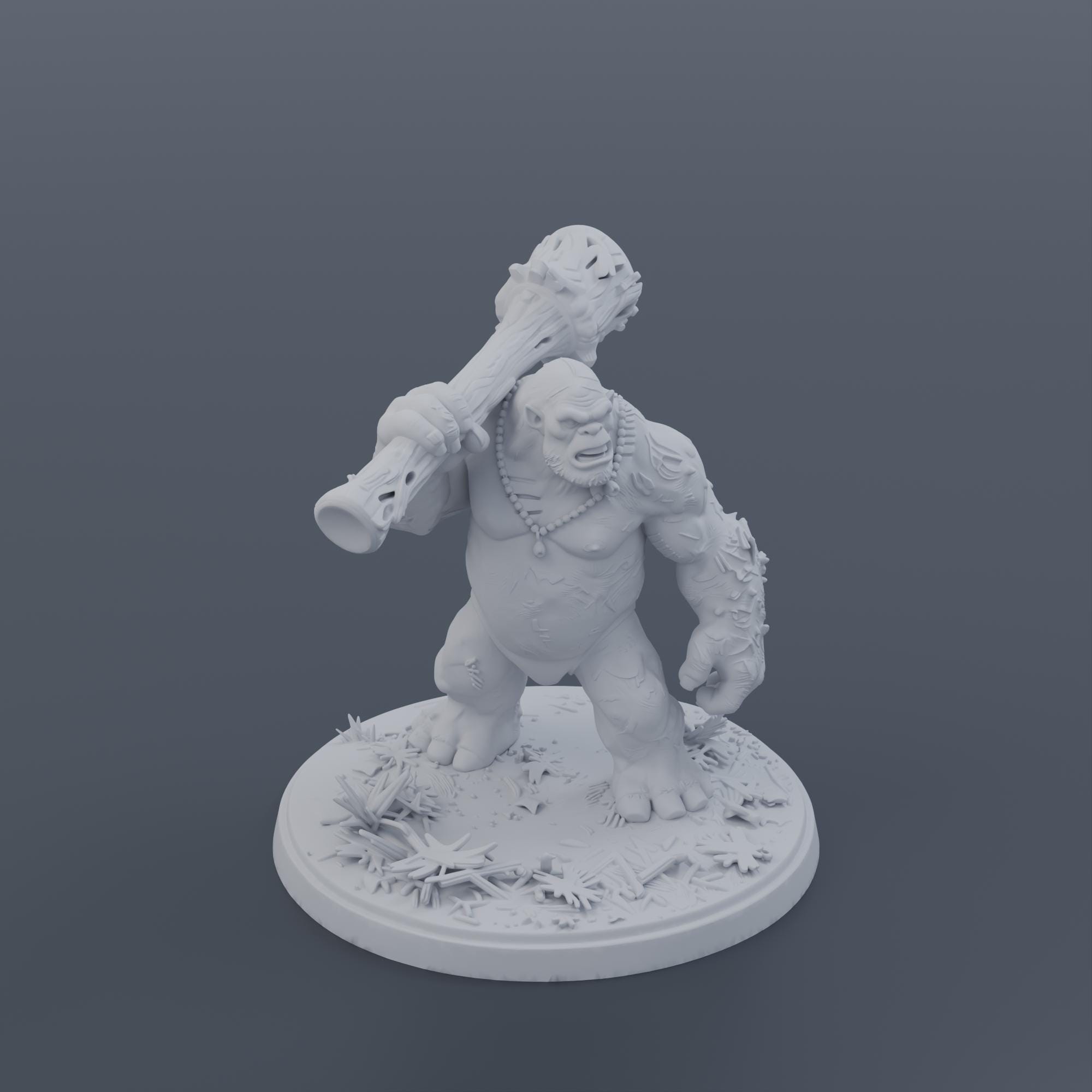 Cave Troll Miniature STL | 32mm and 75mm Fantasy Monster for Tabletop RPG and Tabletop | 3D Print C