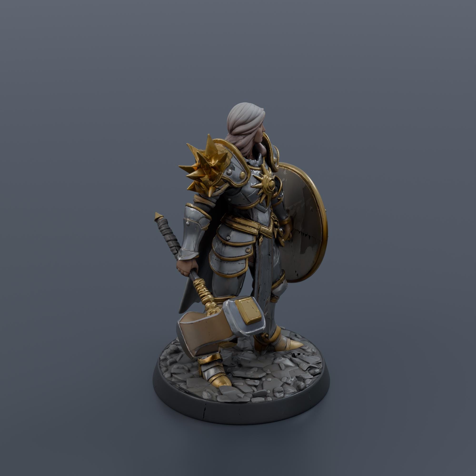 Female Paladin Miniature STL