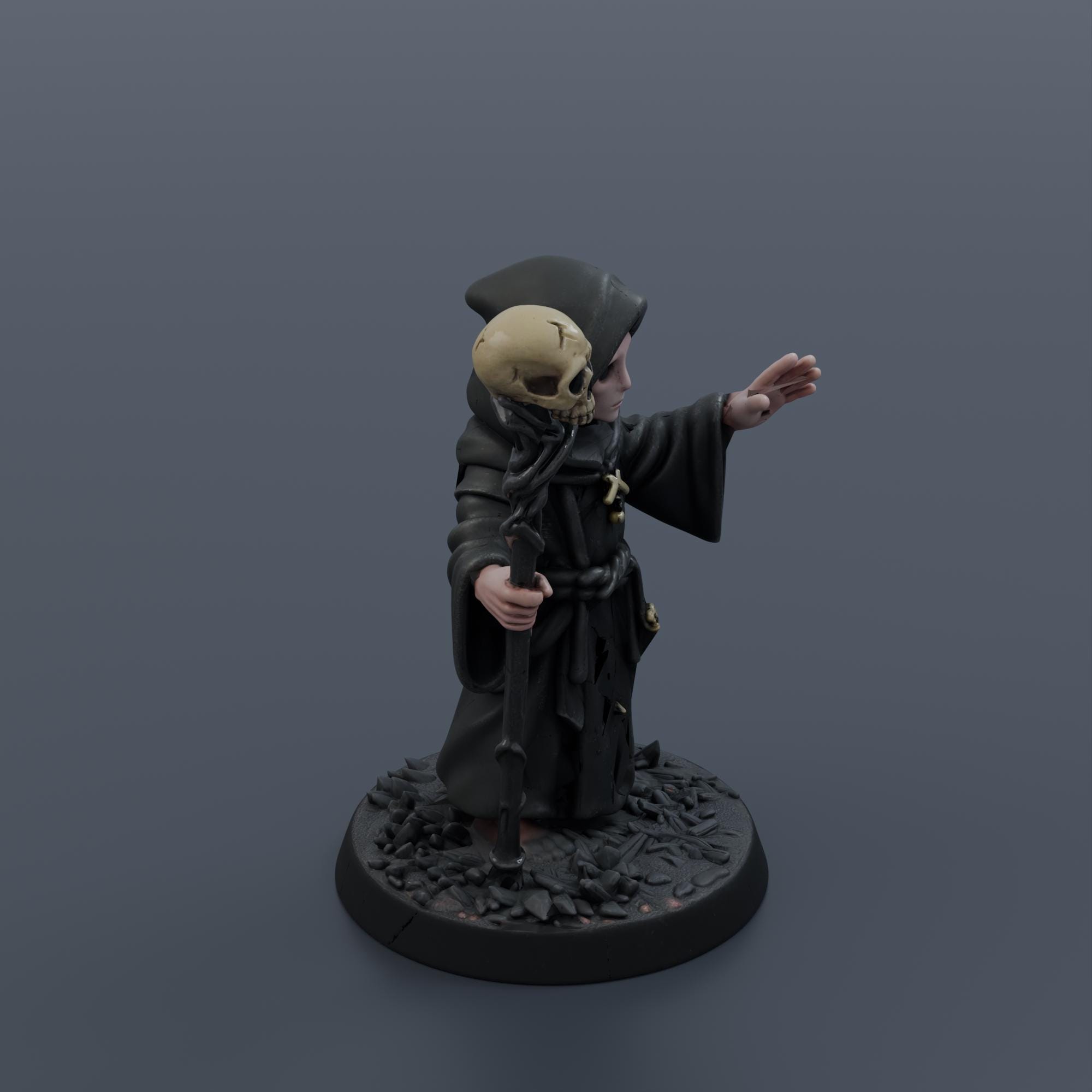 Undead Cultist Miniature STL | 32mm and 75mm Fantasy Character for Tabletop RPG and Tabletop | 3D P