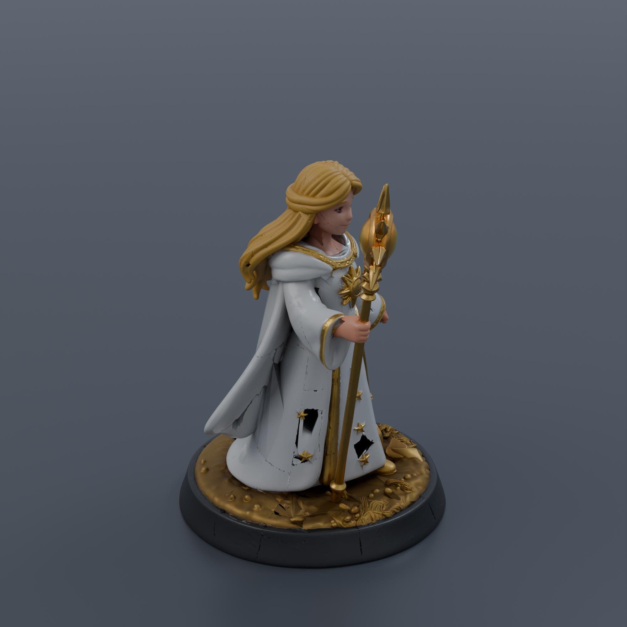 Sorceress Princess Miniature STL | 32mm and 75mm Fantasy Character for Tabletop RPG and Tabletop | 