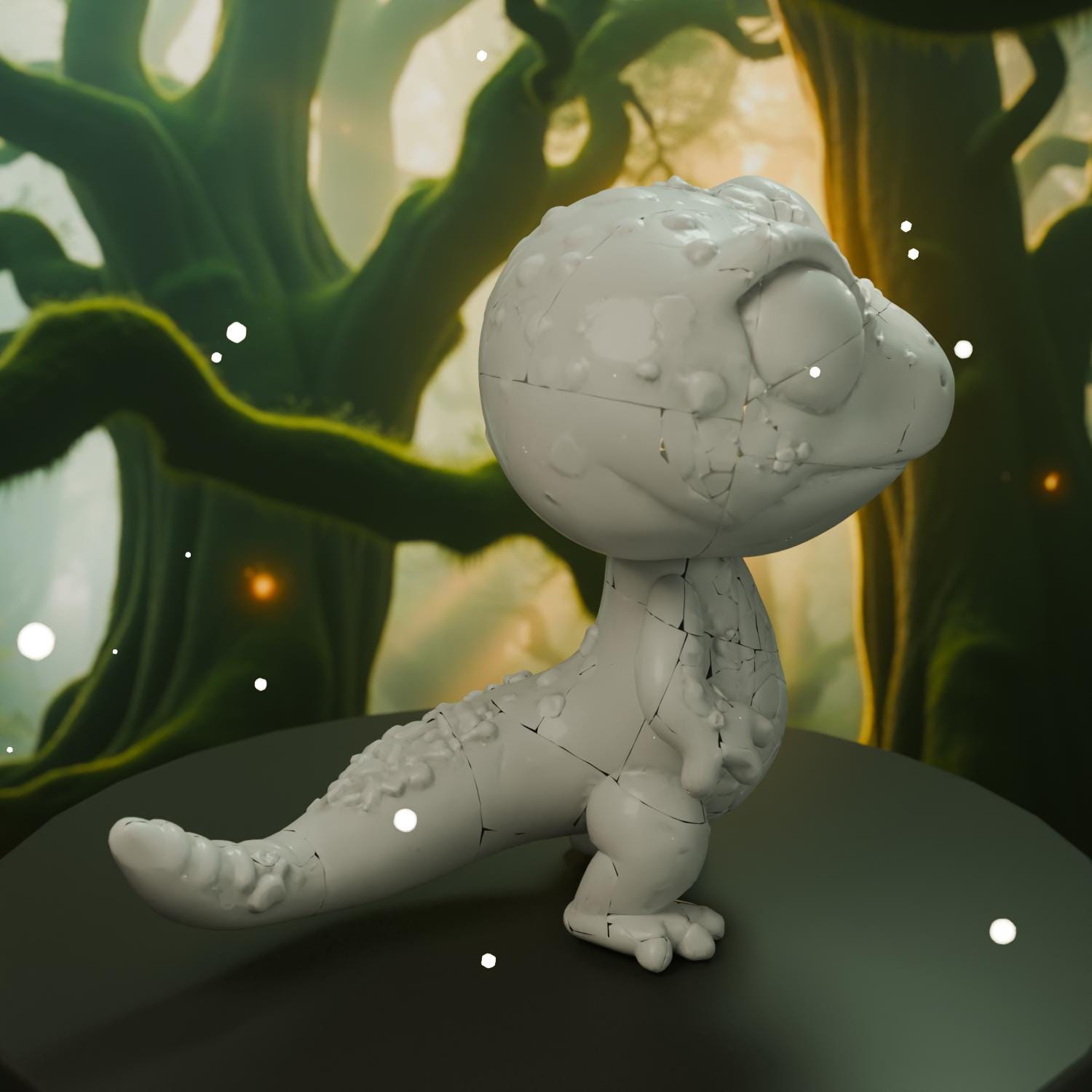 Cute Gecko STL File - Cute 3D Printed Animal Figurine Kawaii Desk Decor