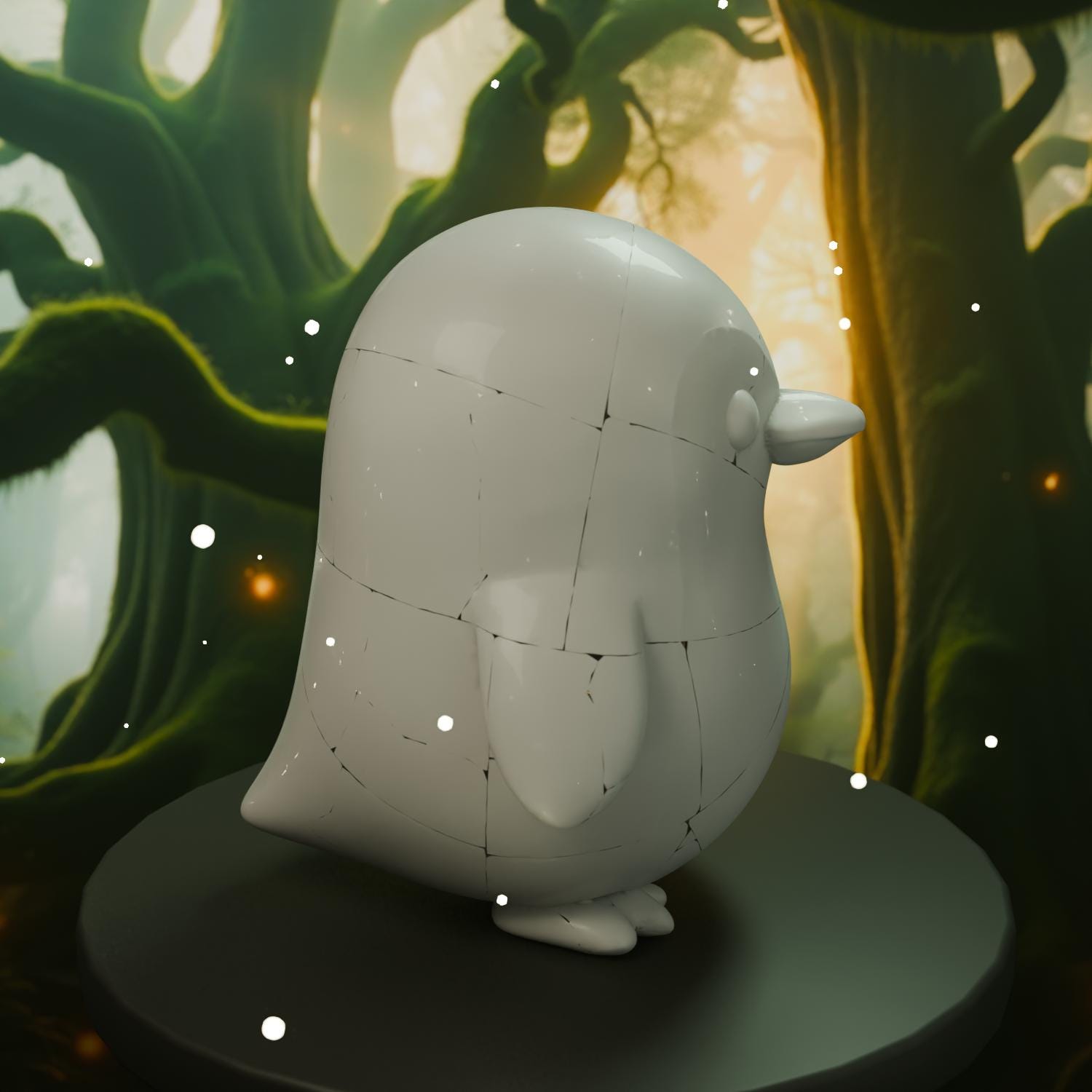 Penguin STL File - Cute 3D Printed Animal Figurine Kawaii Desk Decor