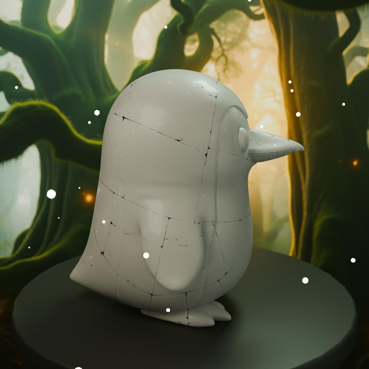Penguin Chibi STL File - Cute 3D Printed Animal Figurine Kawaii Desk Decor