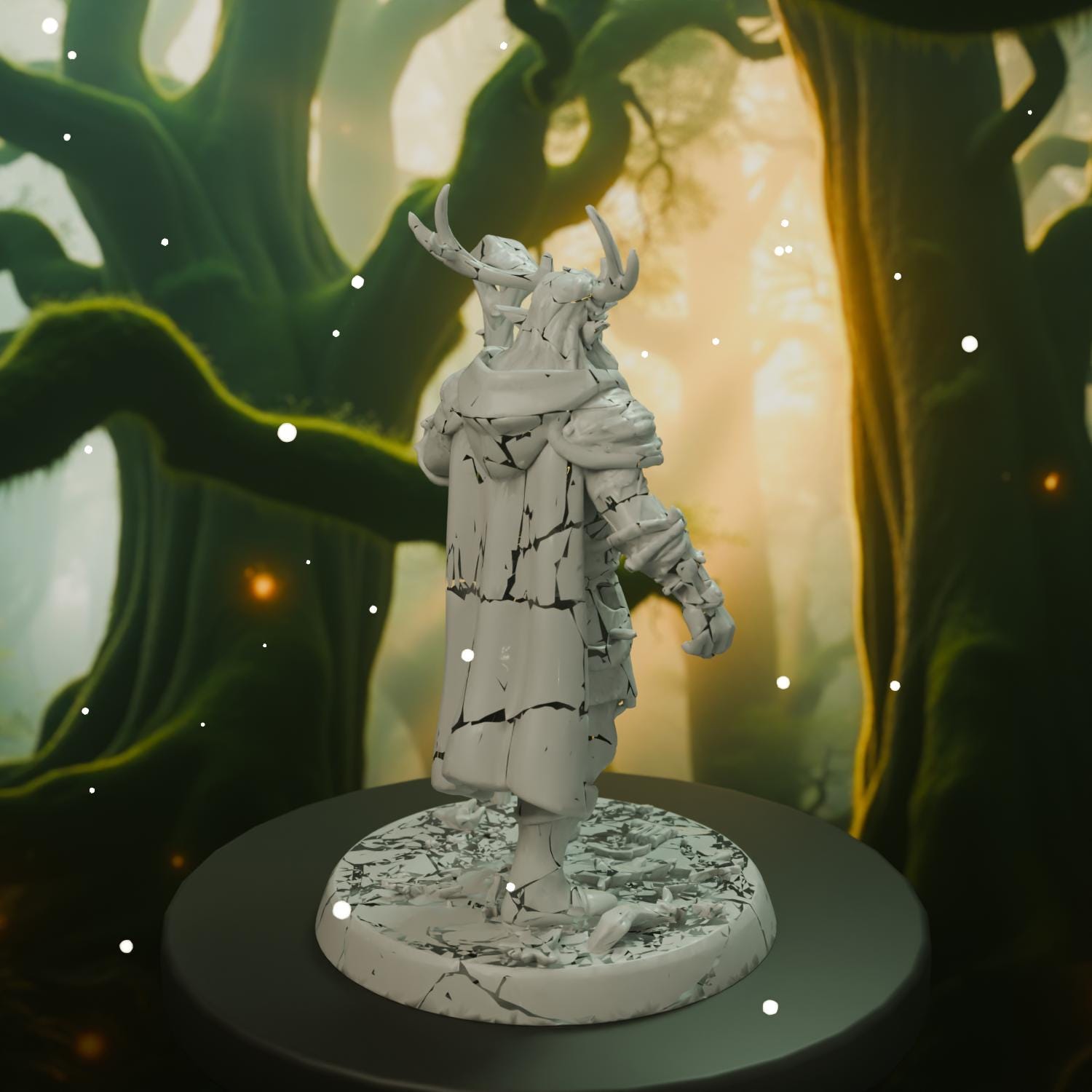 Wood Elf Druid STL File - Fantasy Tabletop Miniature 28mm Wargaming 3D Print