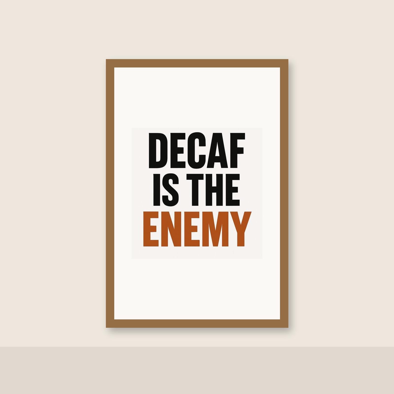 Coffee Bar Wall Art | Decaf Is The Enemy Coffee Lover Espresso | Printable Set of 2 Instan