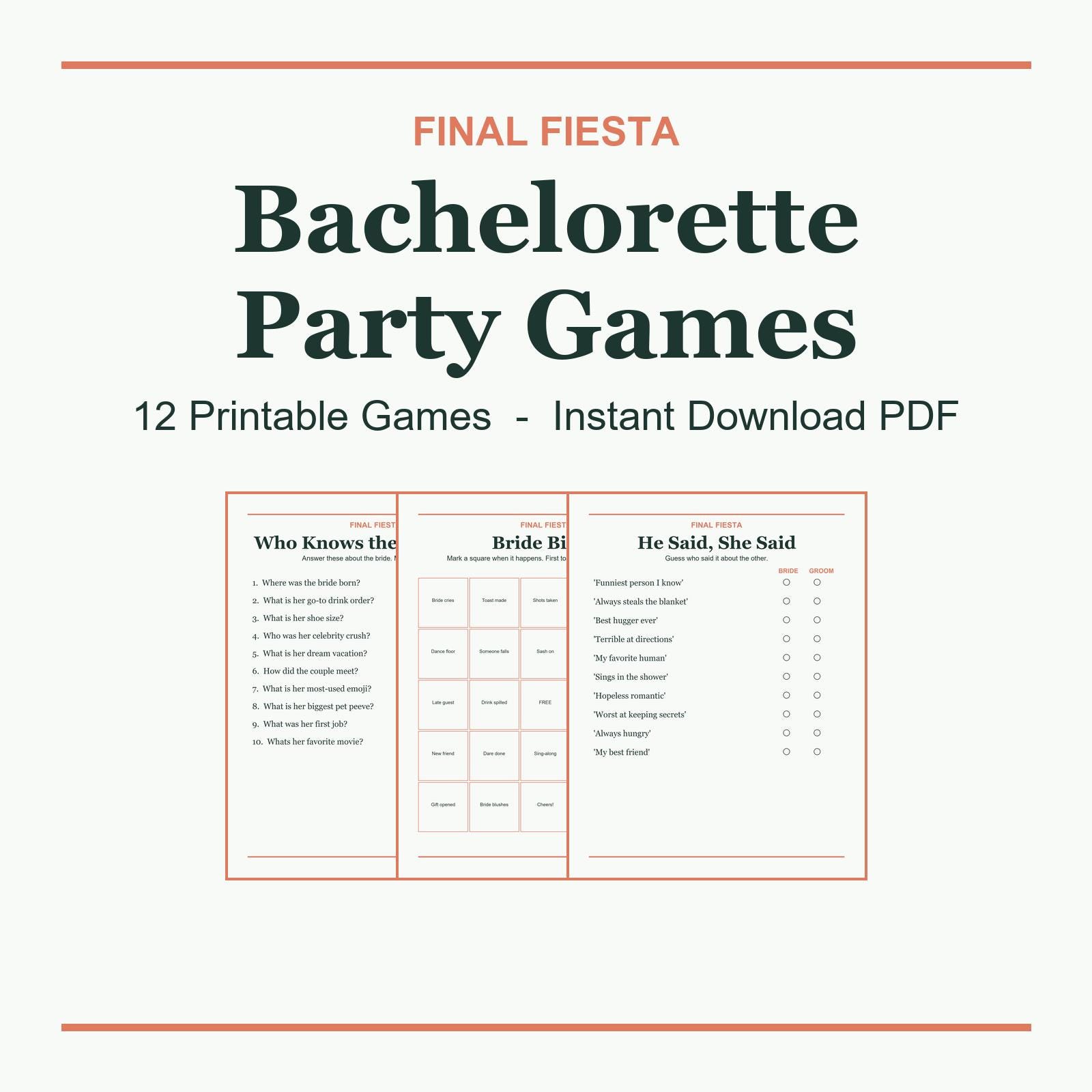 Final Fiesta Bachelorette Games Printable