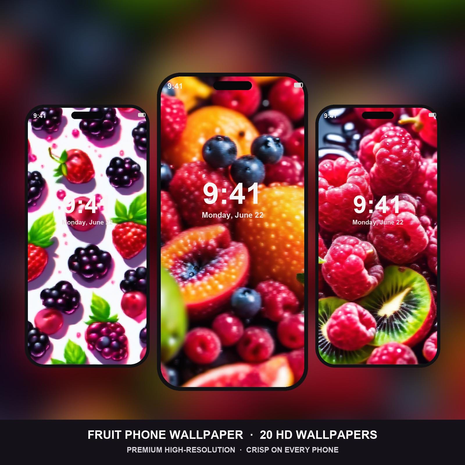 Fruit Phone Wallpaper | 20 Juicy Berry iPhone Wallpapers | Colorful Macro Lock Screen | In
