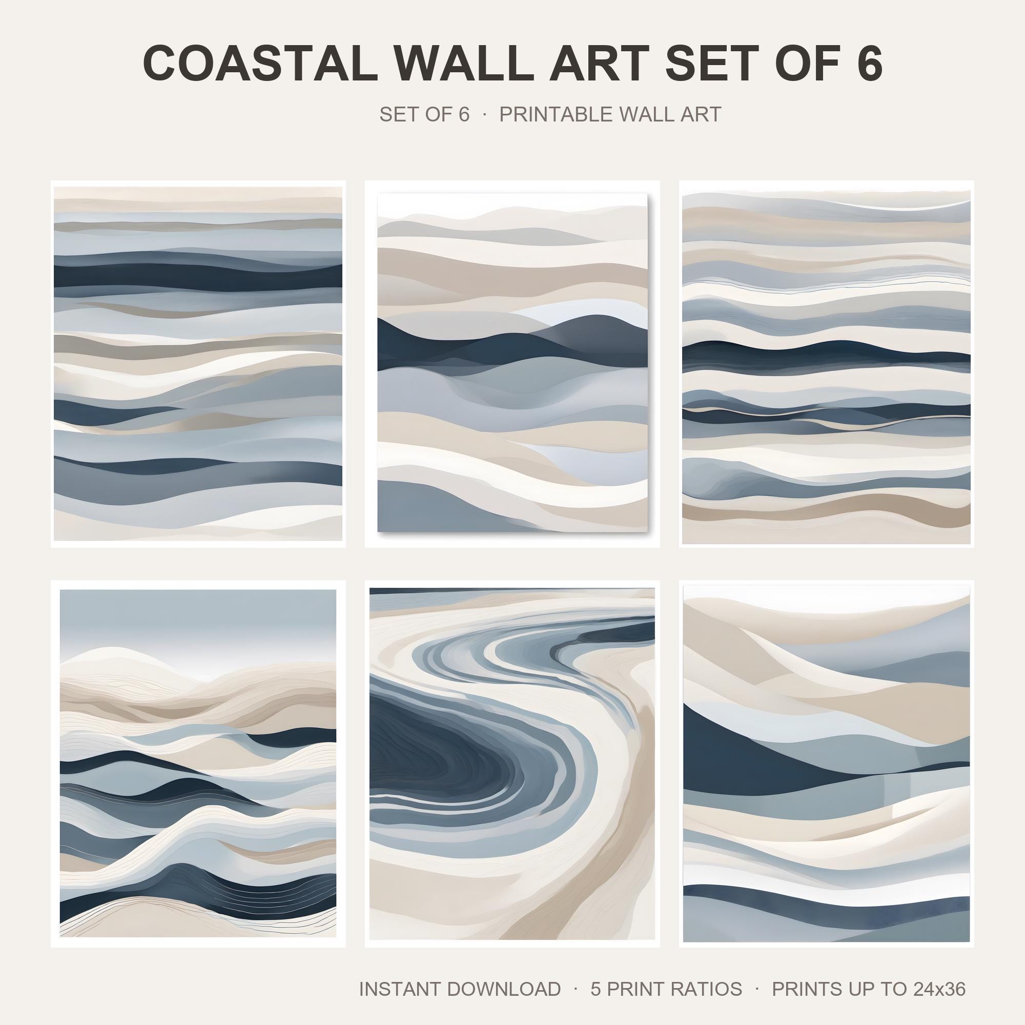 Coastal Wall Art Set of 6