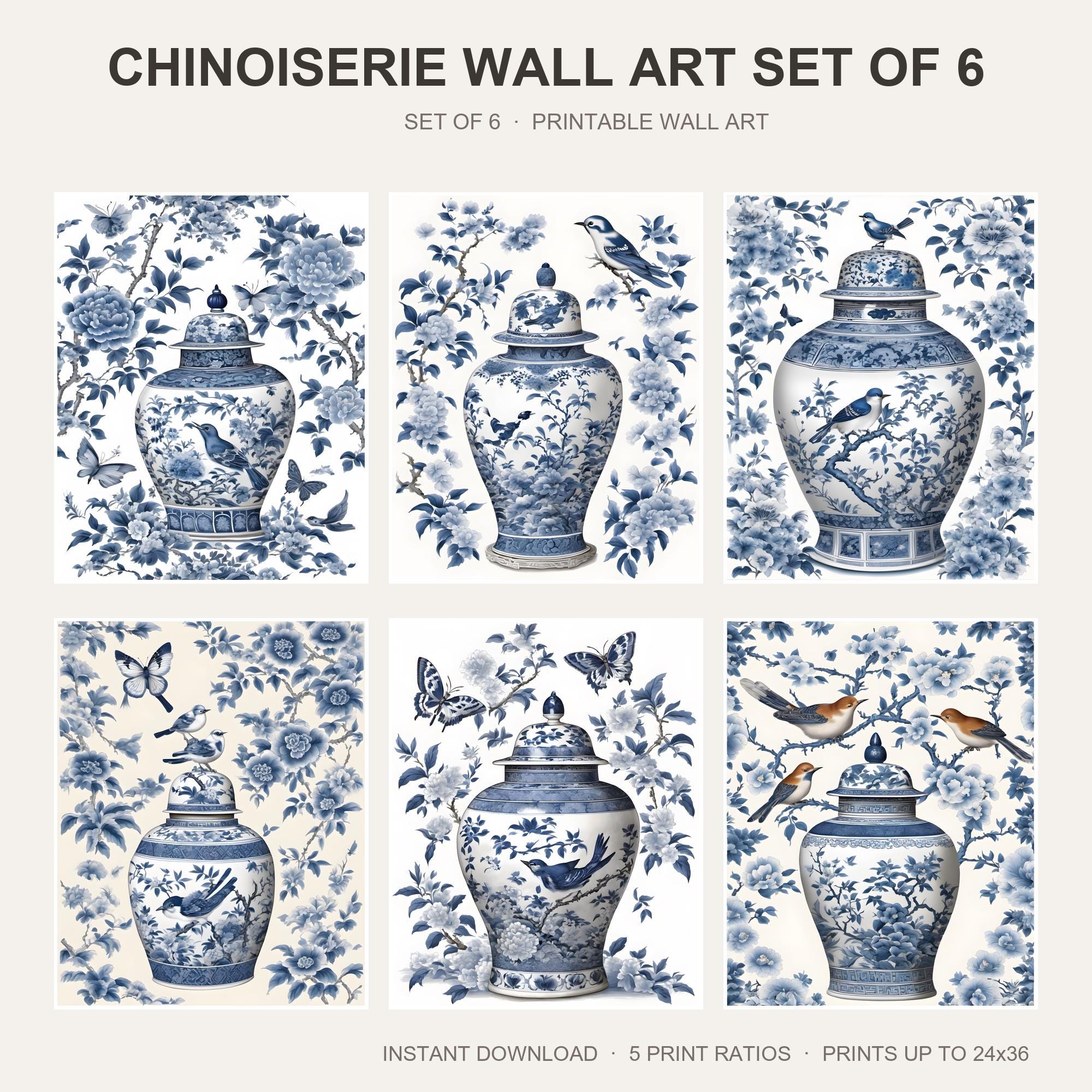 Chinoiserie Wall Art Set of 6