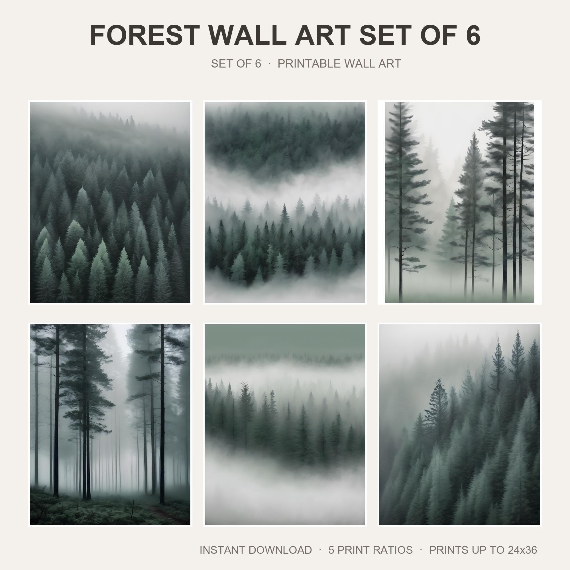 Forest Wall Art Set of 6