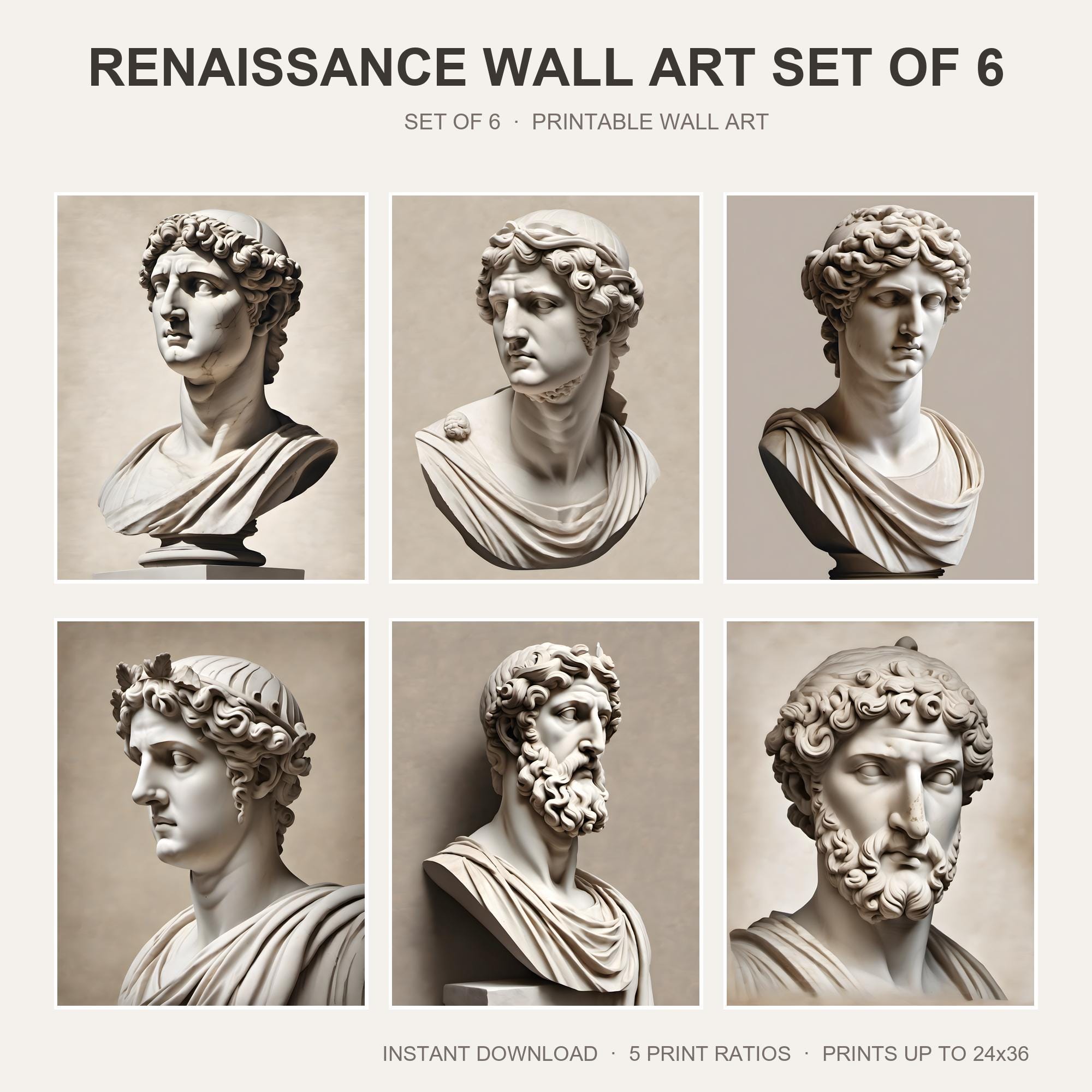 Renaissance Wall Art Set of 6