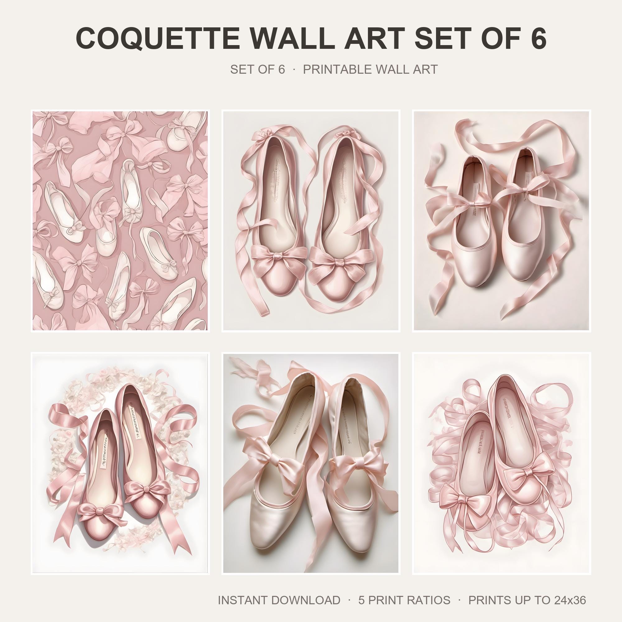 Coquette Wall Art Set of 6