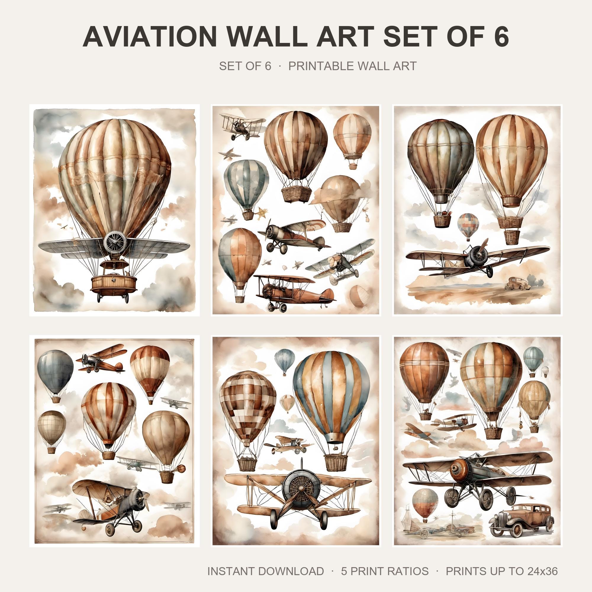 Aviation Wall Art Set of 6