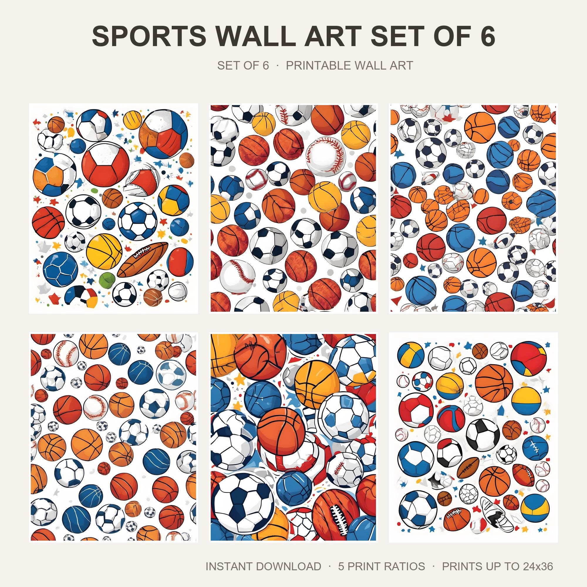 Sports Wall Art Set of 6