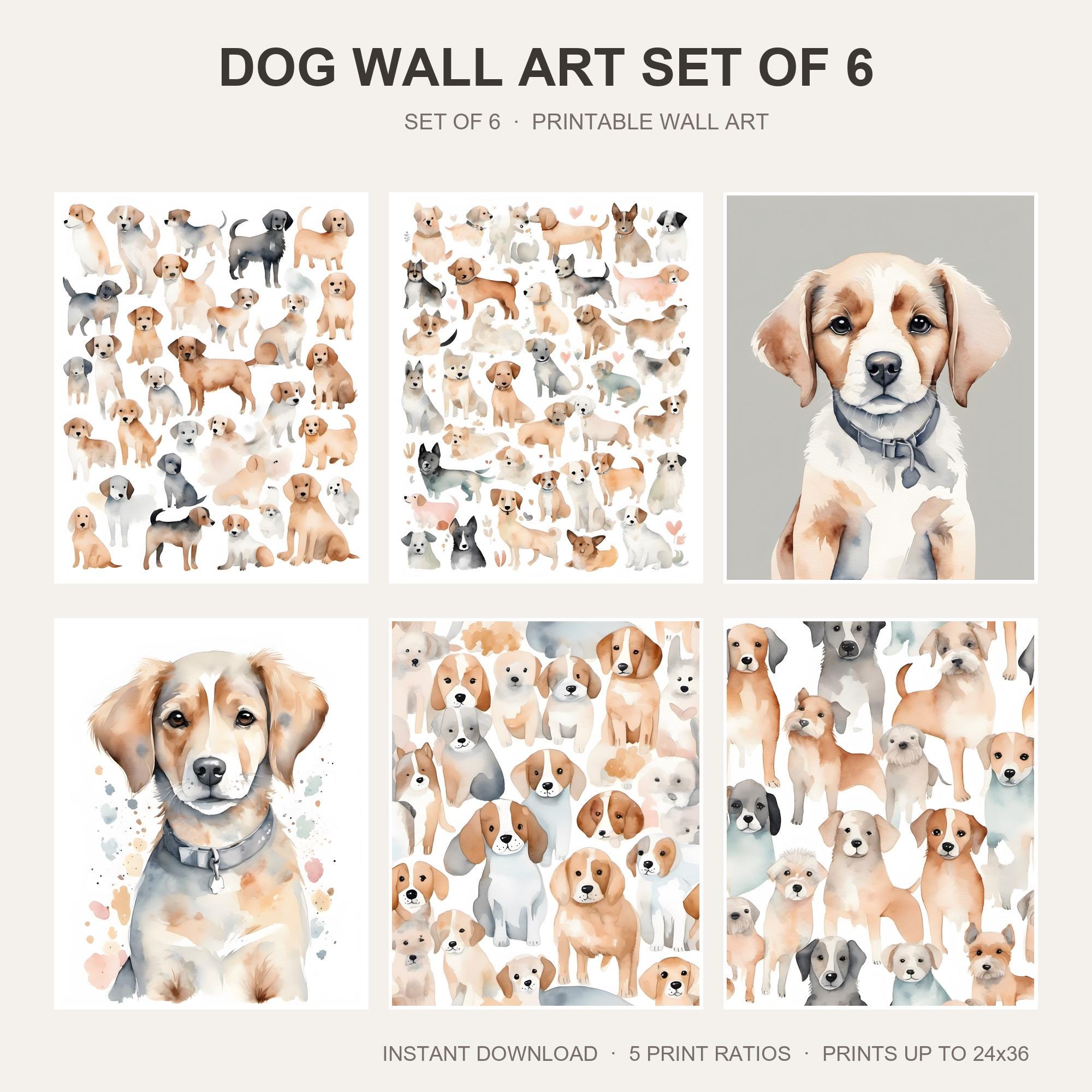 Dog Wall Art Set of 6