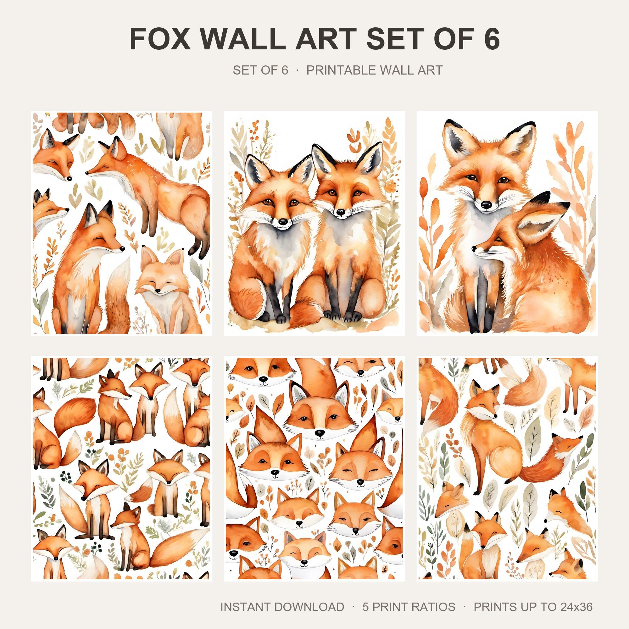 Fox Wall Art Set of 6
