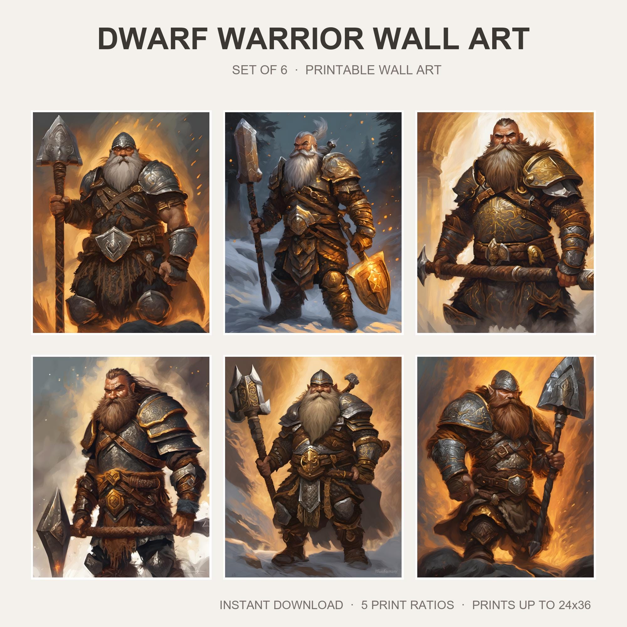 Dwarf Warrior Wall Art
