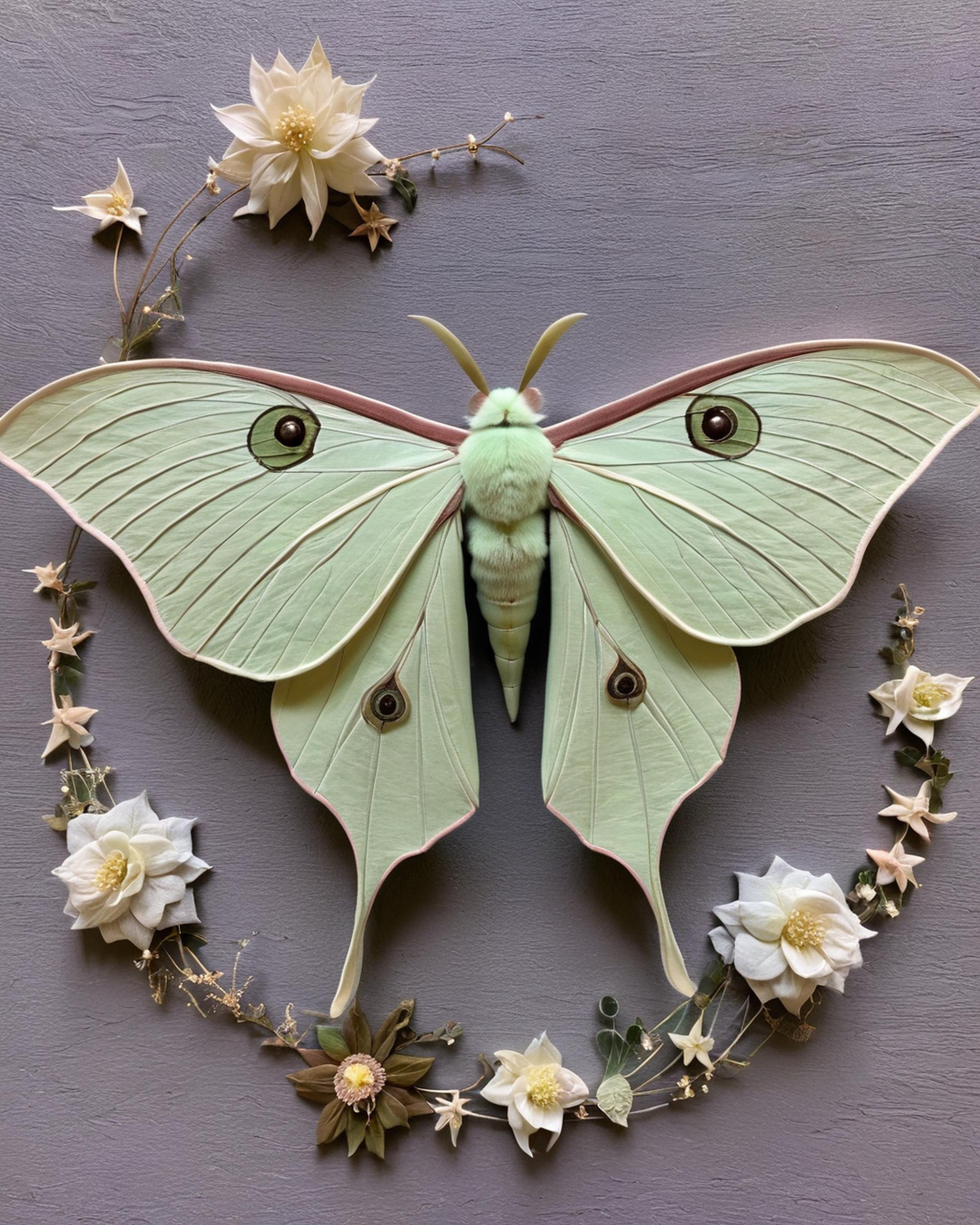 Luna Moth Wall Art Set of 6