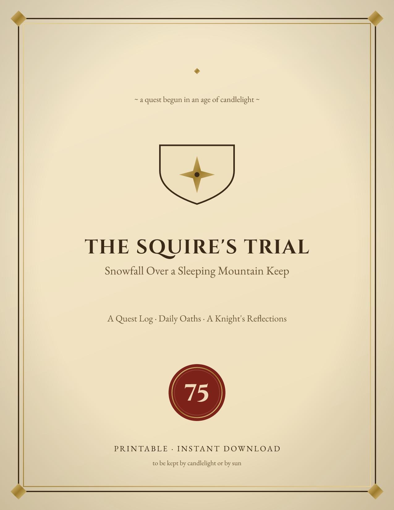 The Squire's Trial: 75 Day Discipline Quest Printable - Instant Download