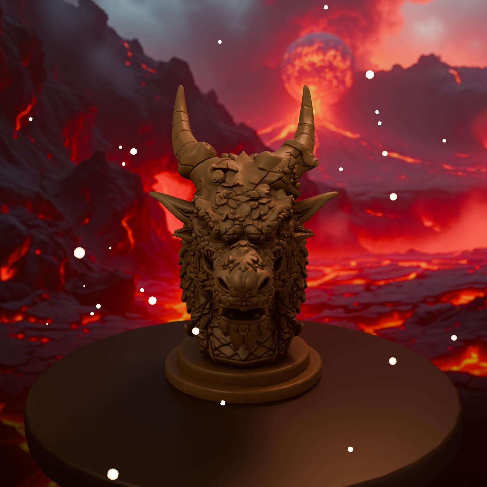 Dragon Head (1) STL File - Fantasy Tabletop Miniature 28mm Wargaming 3D Print