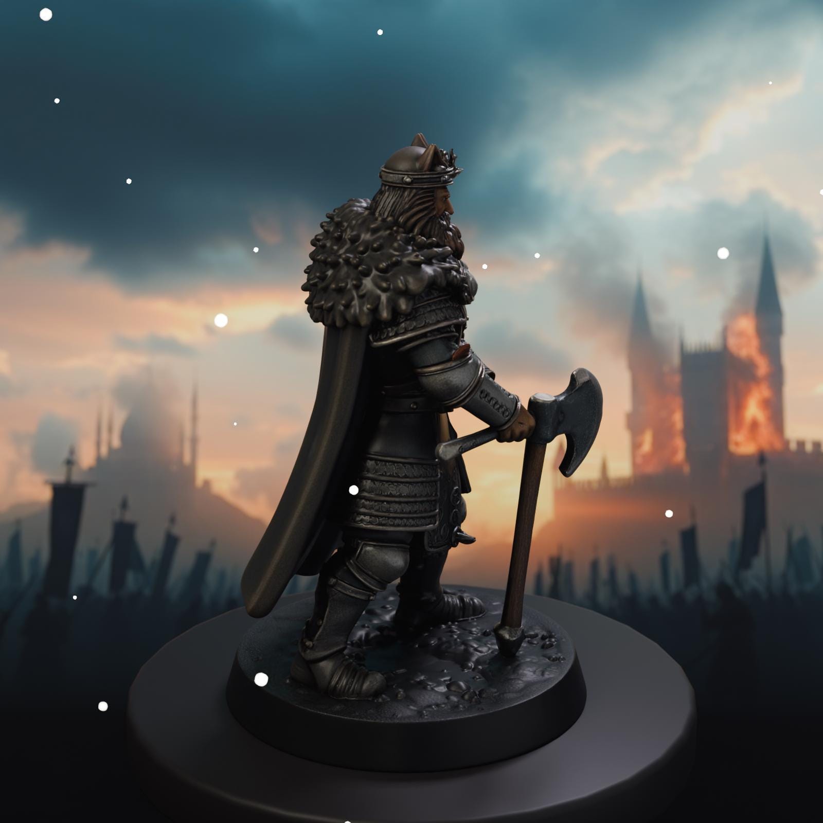 Nordic Warrior King STL File - Fantasy Tabletop Miniature 28mm Wargaming 3D Print