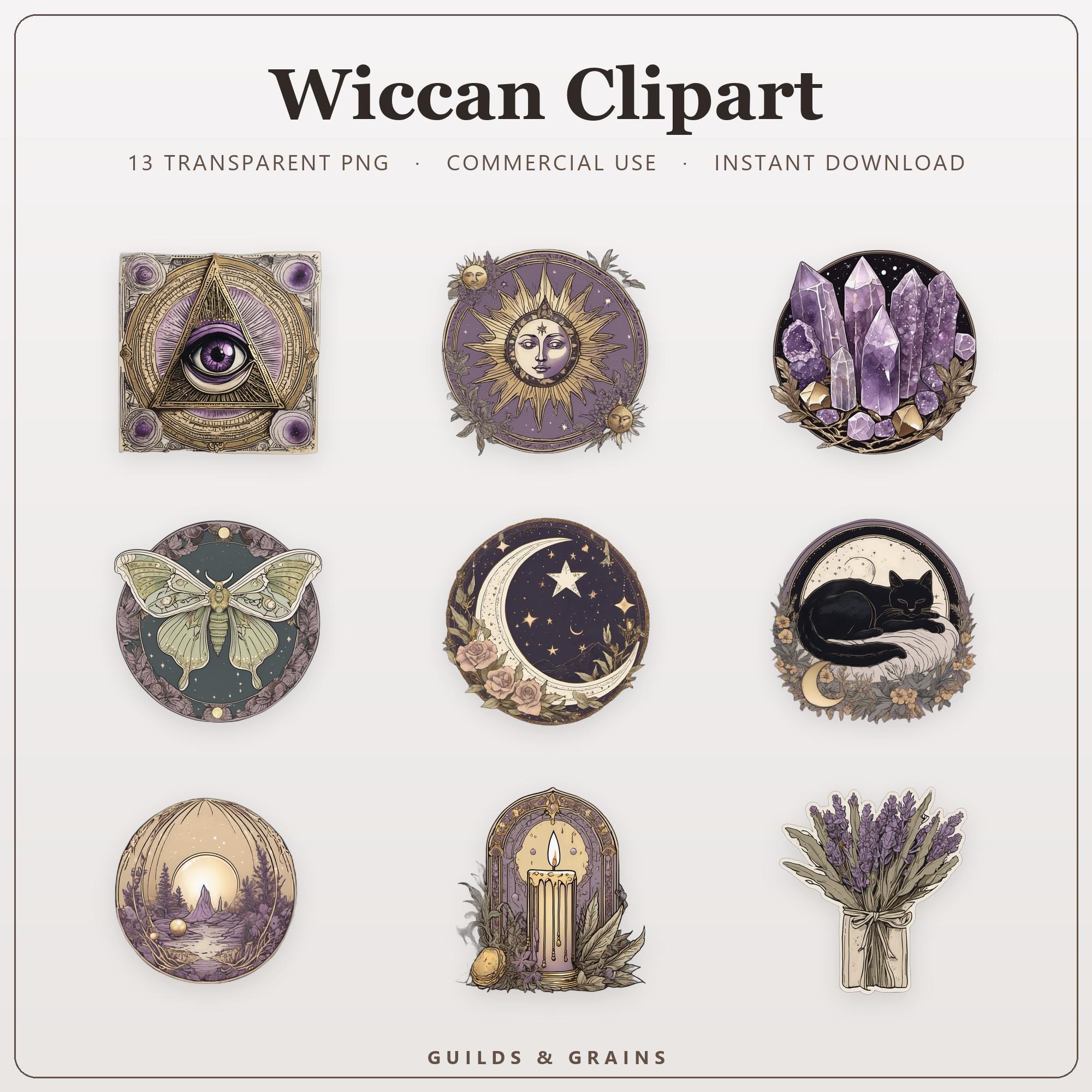 Wiccan Clipart PNG Bundle