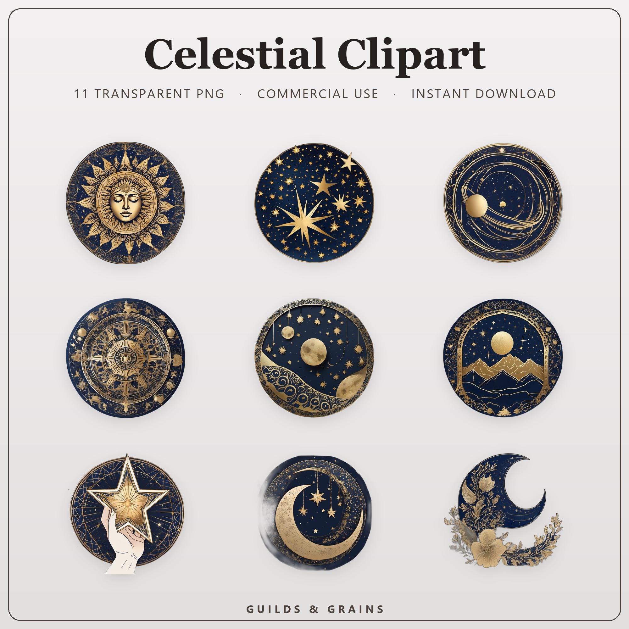 Celestial Clipart PNG Bundle