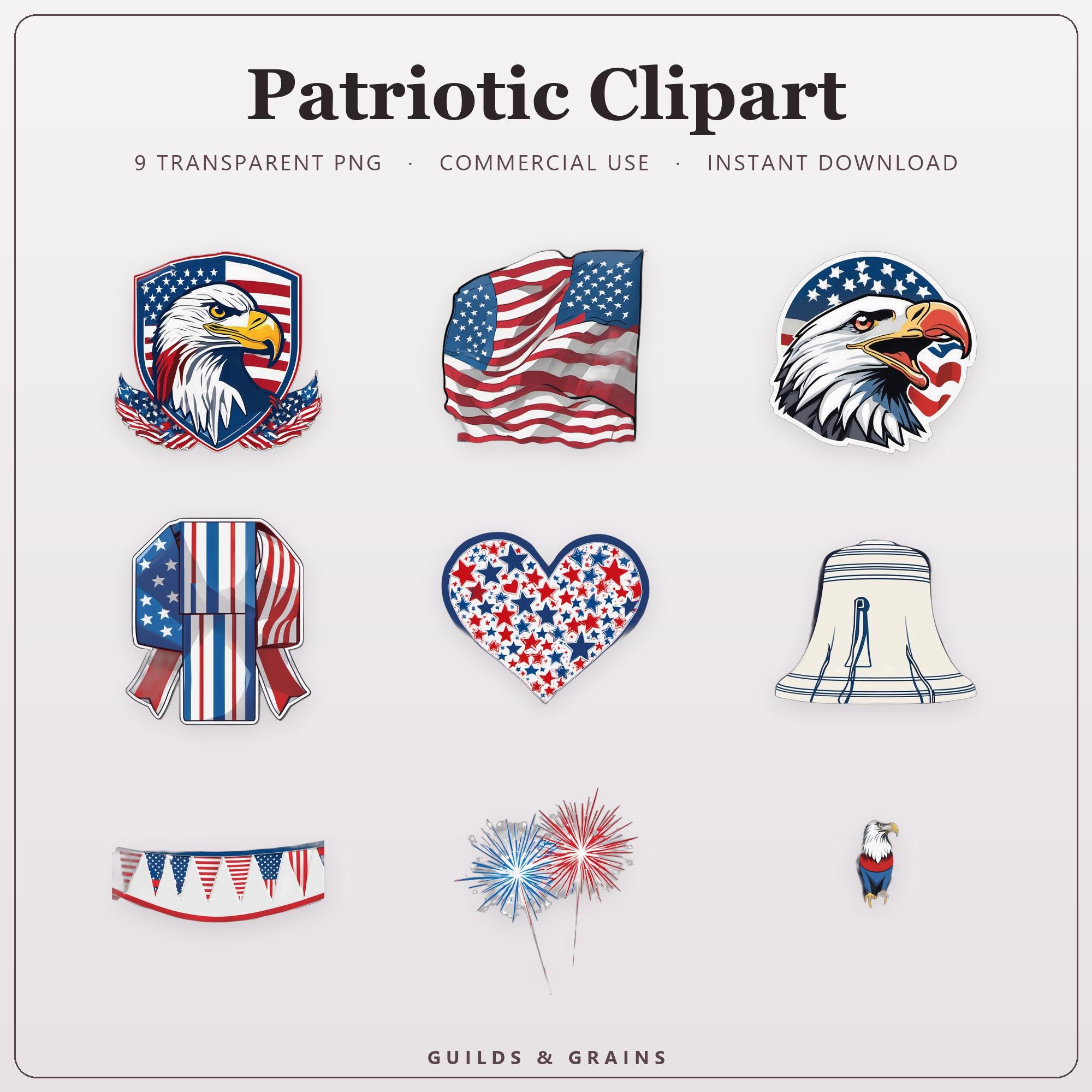 Patriotic Clipart PNG Bundle