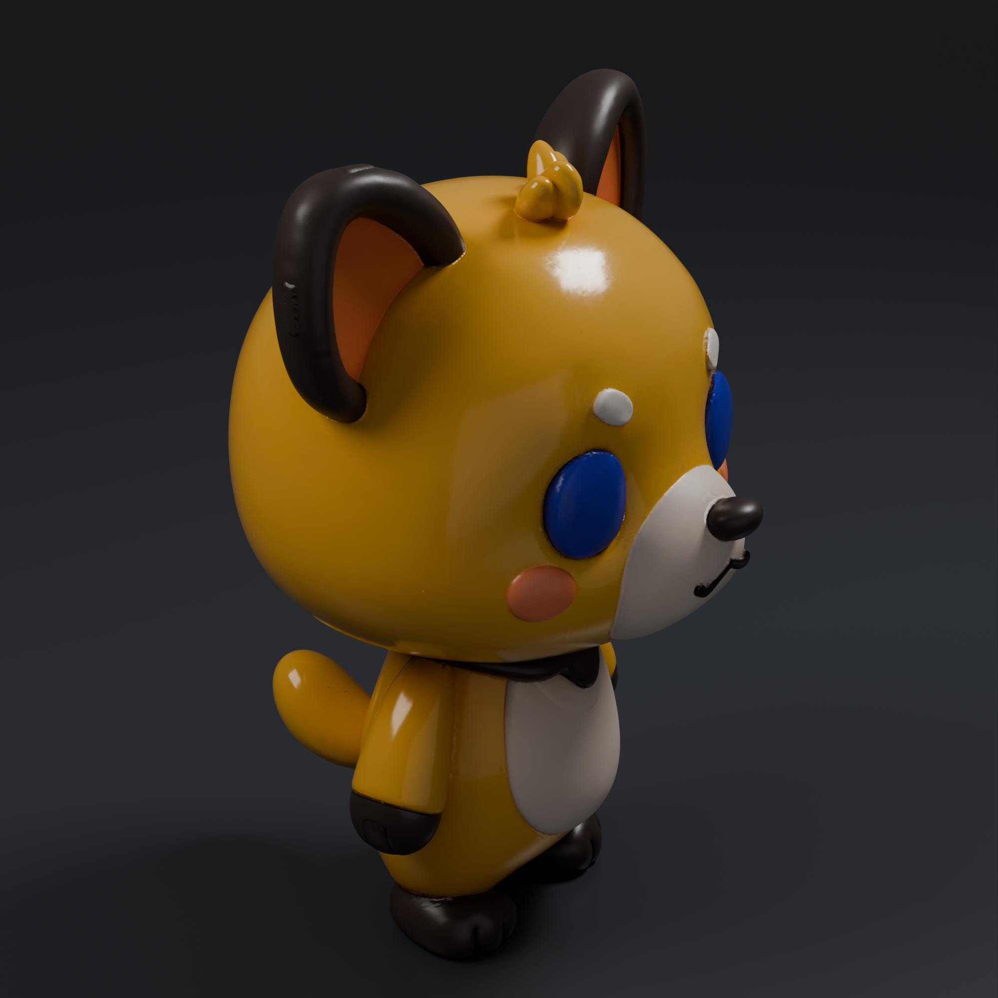 Kawaii Animal STL File - Cute 3D Printed Animal Figurine Kawaii Desk Decor